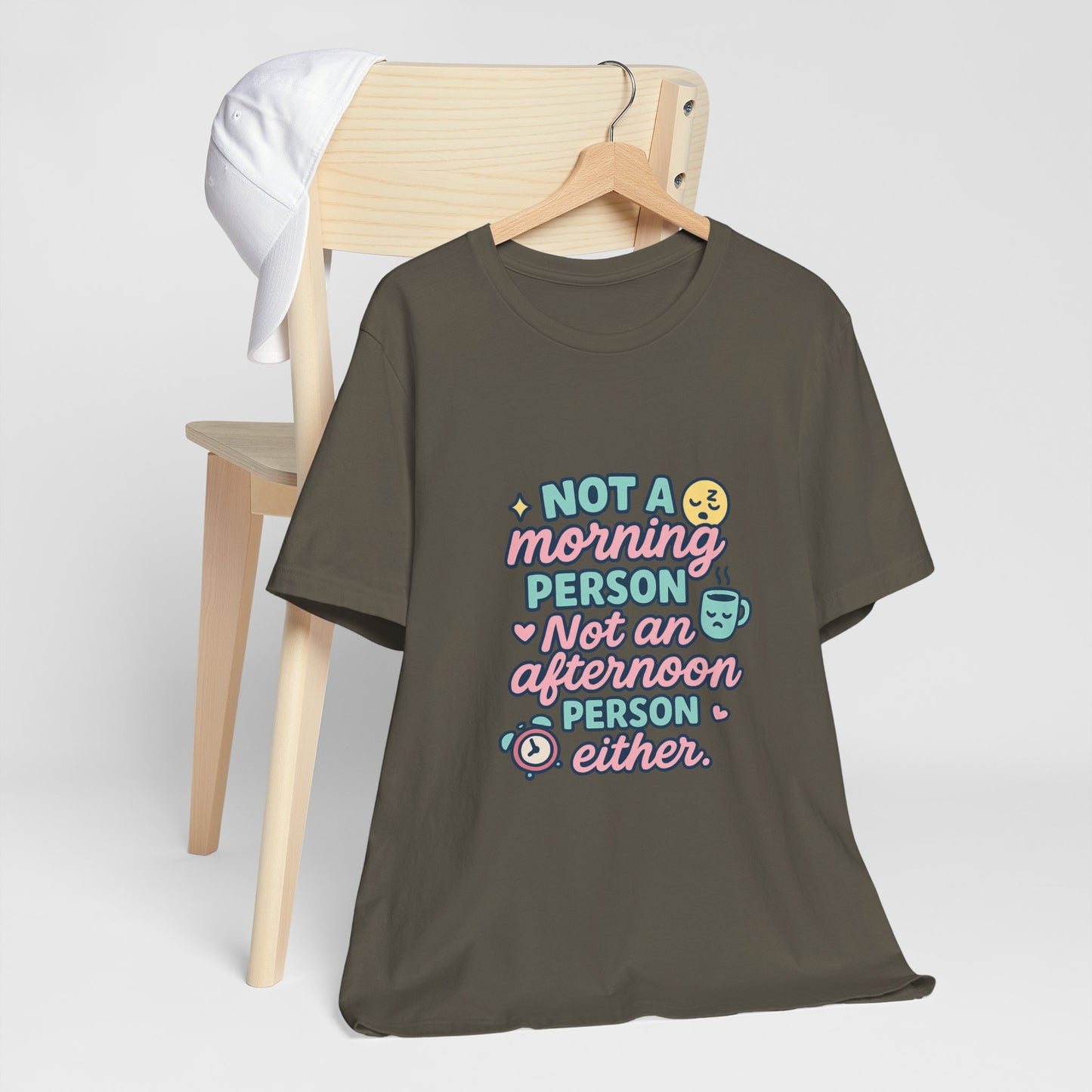 Not a Morning Person T-Shirt | Funny Graphic Tee, Gift for Night Owls, Casual Loungewear, Unique T-Shirt for Lazy Days, Humor Apparel
