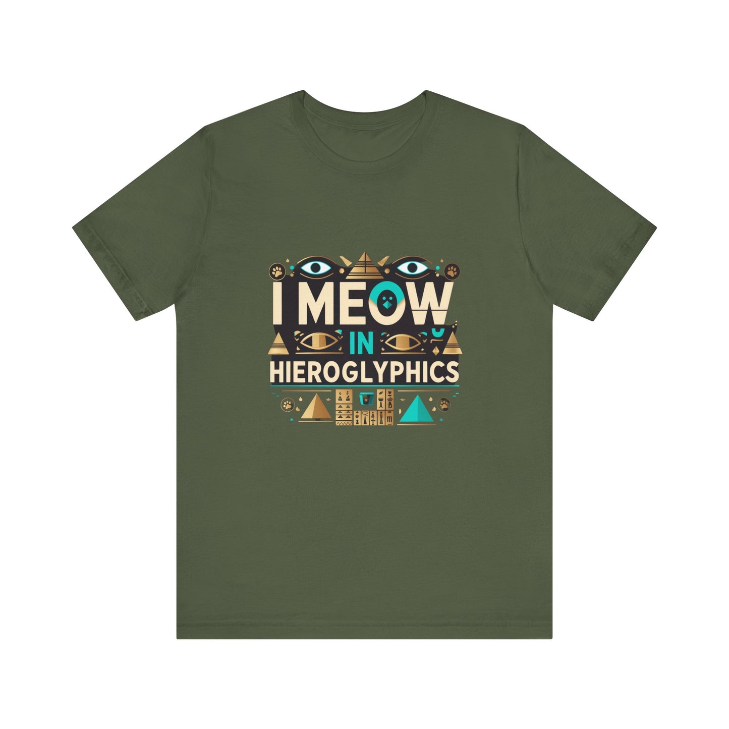 Egyptian Cat Humor Tee - I Meow in Hieroglyphics, Funny Apparel for Cat Lovers, Gift for Pet Owners, Cute Shirt, Animal T-Shirt