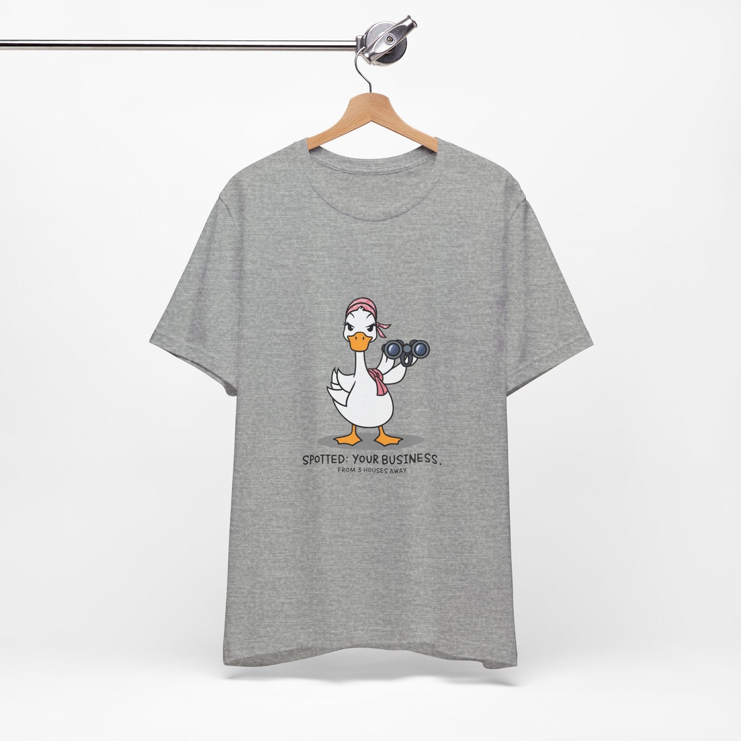 Playful Business Duck Tee - Spotted Your Business, Casual Wear, Funny Graphic Shirt, Unique Gift, Quirky Humor Apparel