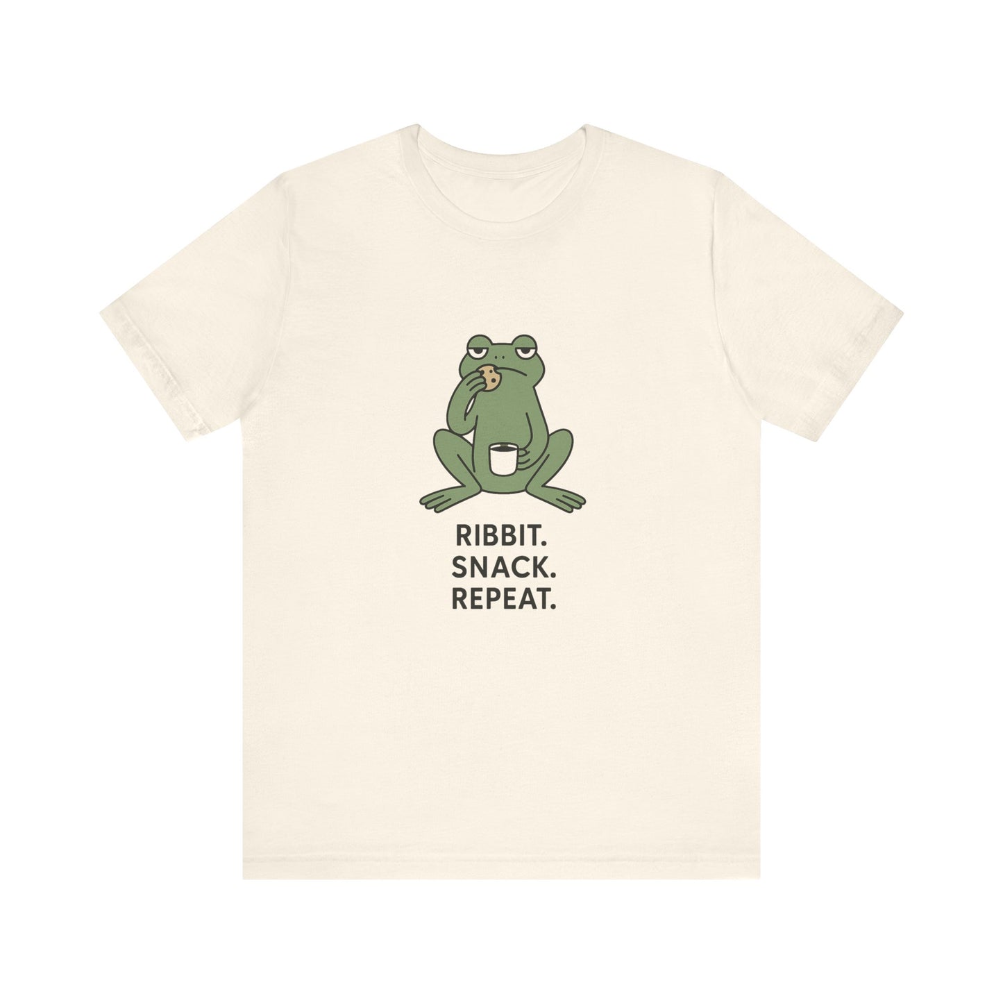 Frog Snack Vibes Unisex Tee - Fun Casual Shirt for Nature Lovers, Ribbit Snack Repeat Tee, Gift for Frog Enthusiasts, Eco-Friendly Fashion
