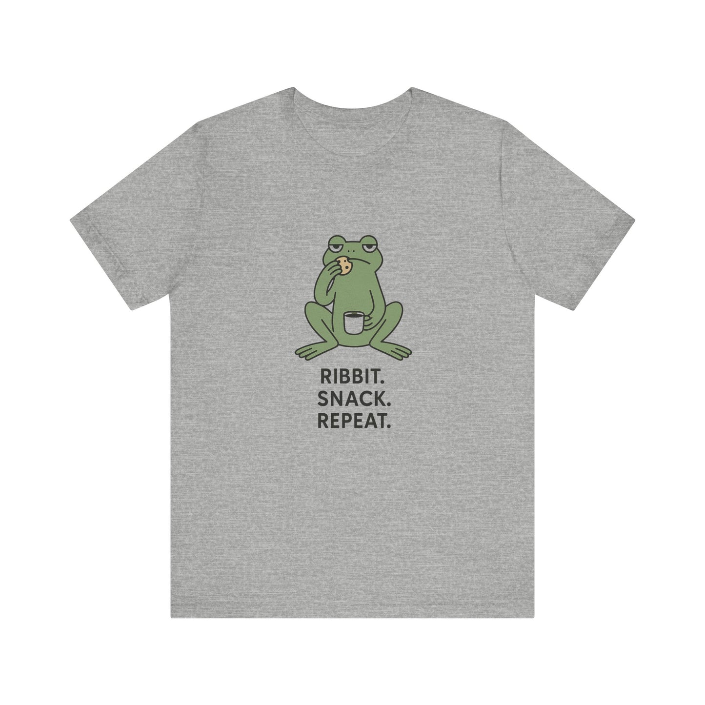 Frog Snack Vibes Unisex Tee - Fun Casual Shirt for Nature Lovers, Ribbit Snack Repeat Tee, Gift for Frog Enthusiasts, Eco-Friendly Fashion