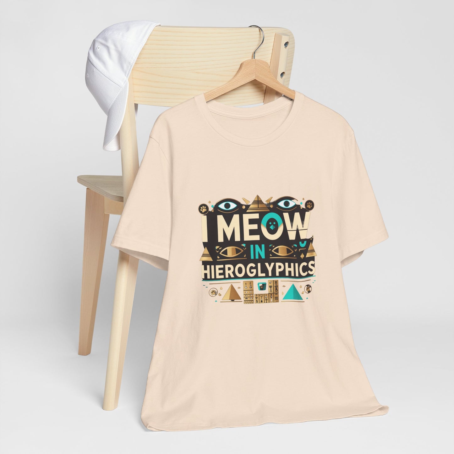 Egyptian Cat Humor Tee - I Meow in Hieroglyphics, Funny Apparel for Cat Lovers, Gift for Pet Owners, Cute Shirt, Animal T-Shirt