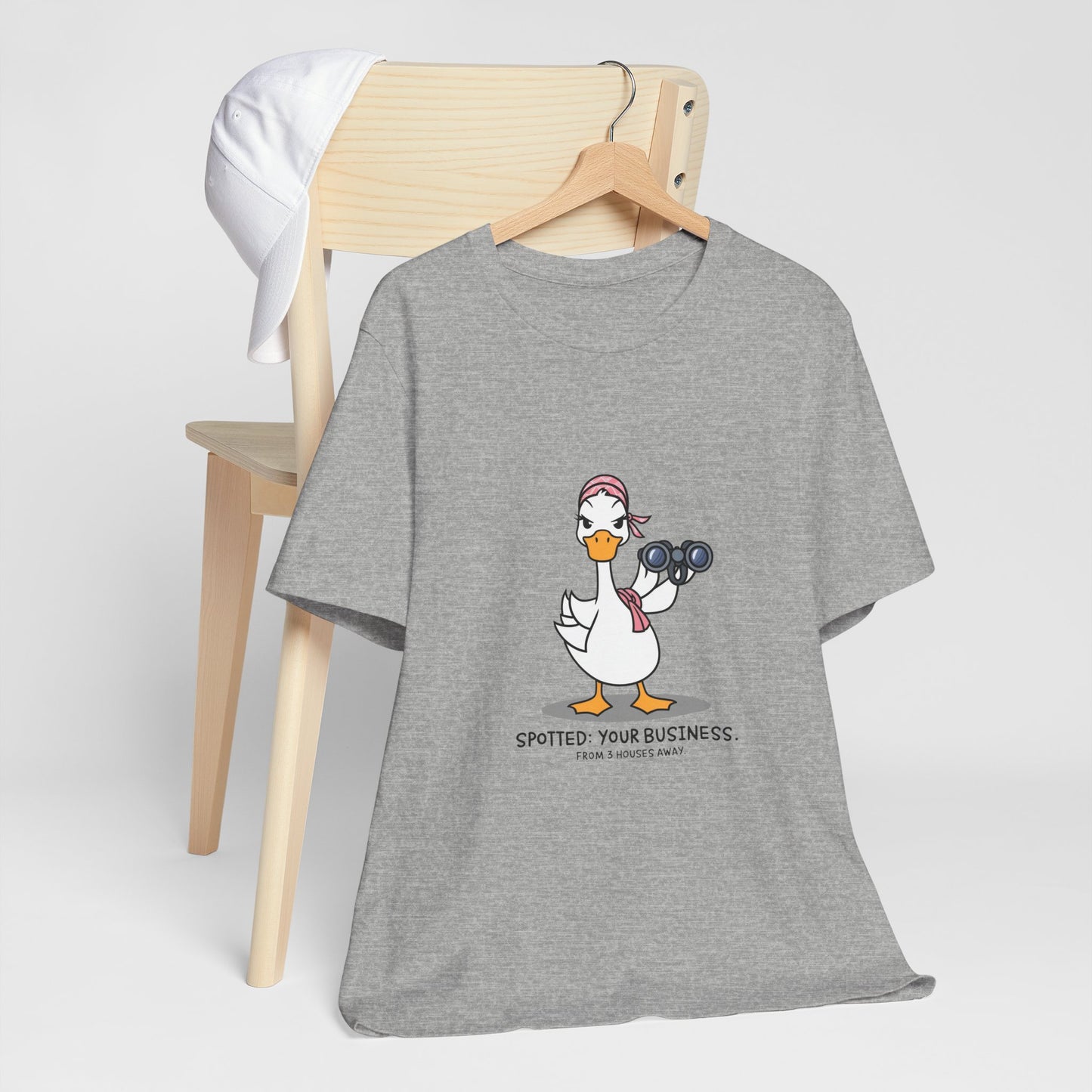 Playful Business Duck Tee - Spotted Your Business, Casual Wear, Funny Graphic Shirt, Unique Gift, Quirky Humor Apparel