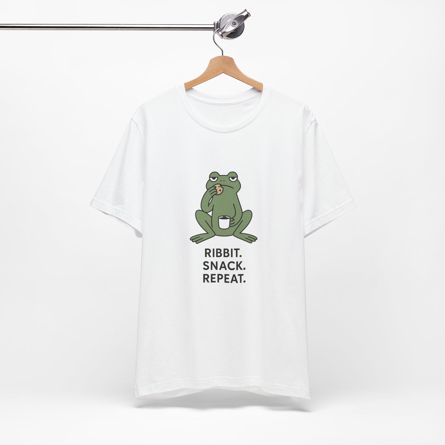 Frog Snack Vibes Unisex Tee - Fun Casual Shirt for Nature Lovers, Ribbit Snack Repeat Tee, Gift for Frog Enthusiasts, Eco-Friendly Fashion