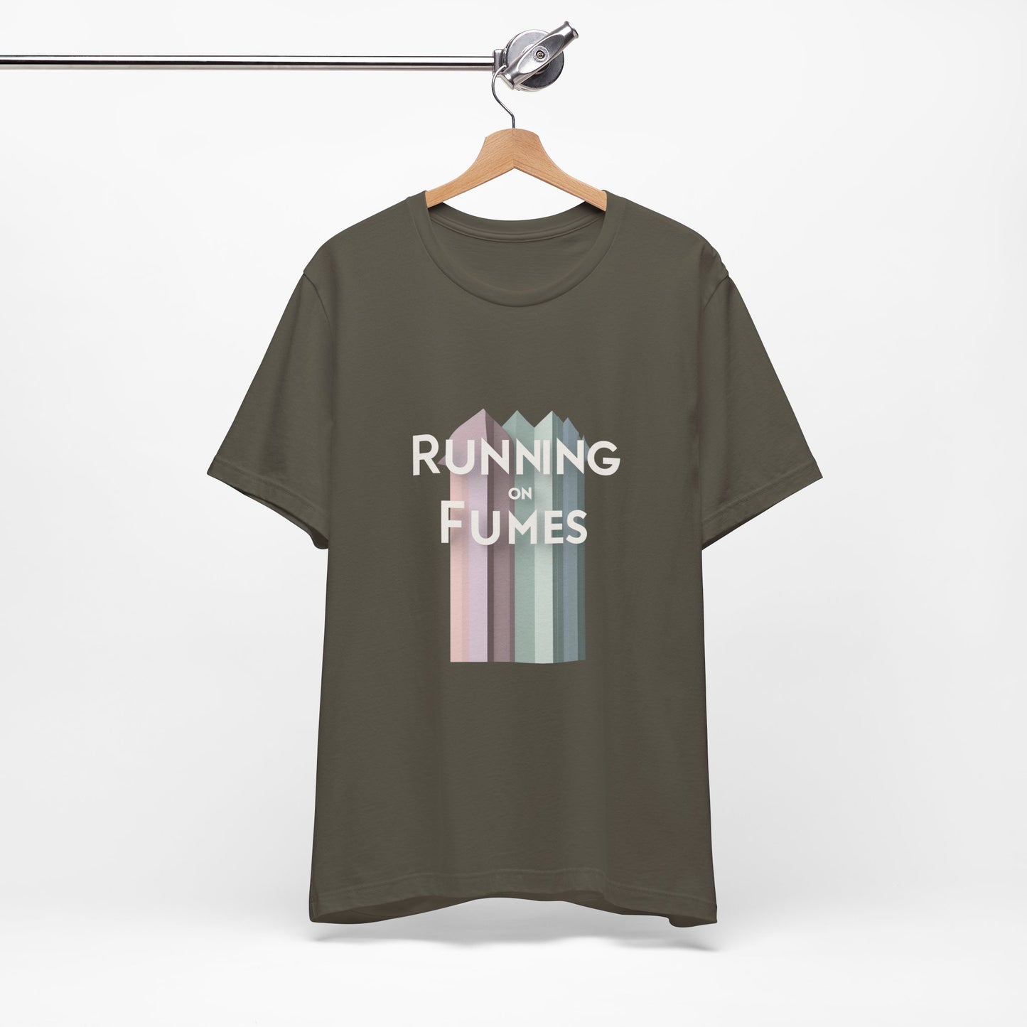 Running on Fumes Tee - Unisex Jersey Short Sleeve T-Shirt, Casual Wear, Gift for Friends, Motivational Quote Tee, Everyday Comfort