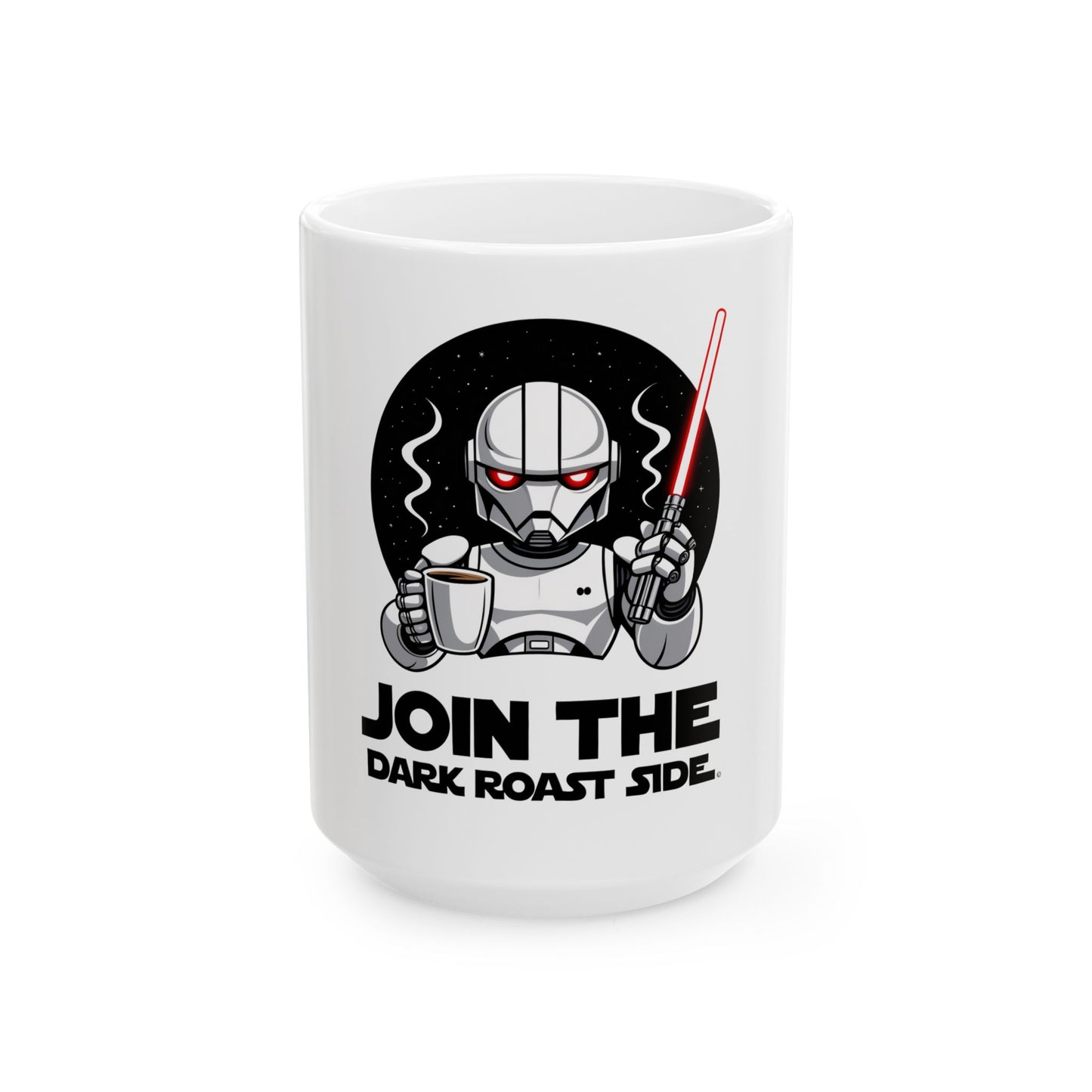 Dark Roast Side Ceramic Mug – Unique Star Wars Coffee Cup, Geek Gifts, Drinkware for Sci-Fi Fans, Fun Kitchen Decor