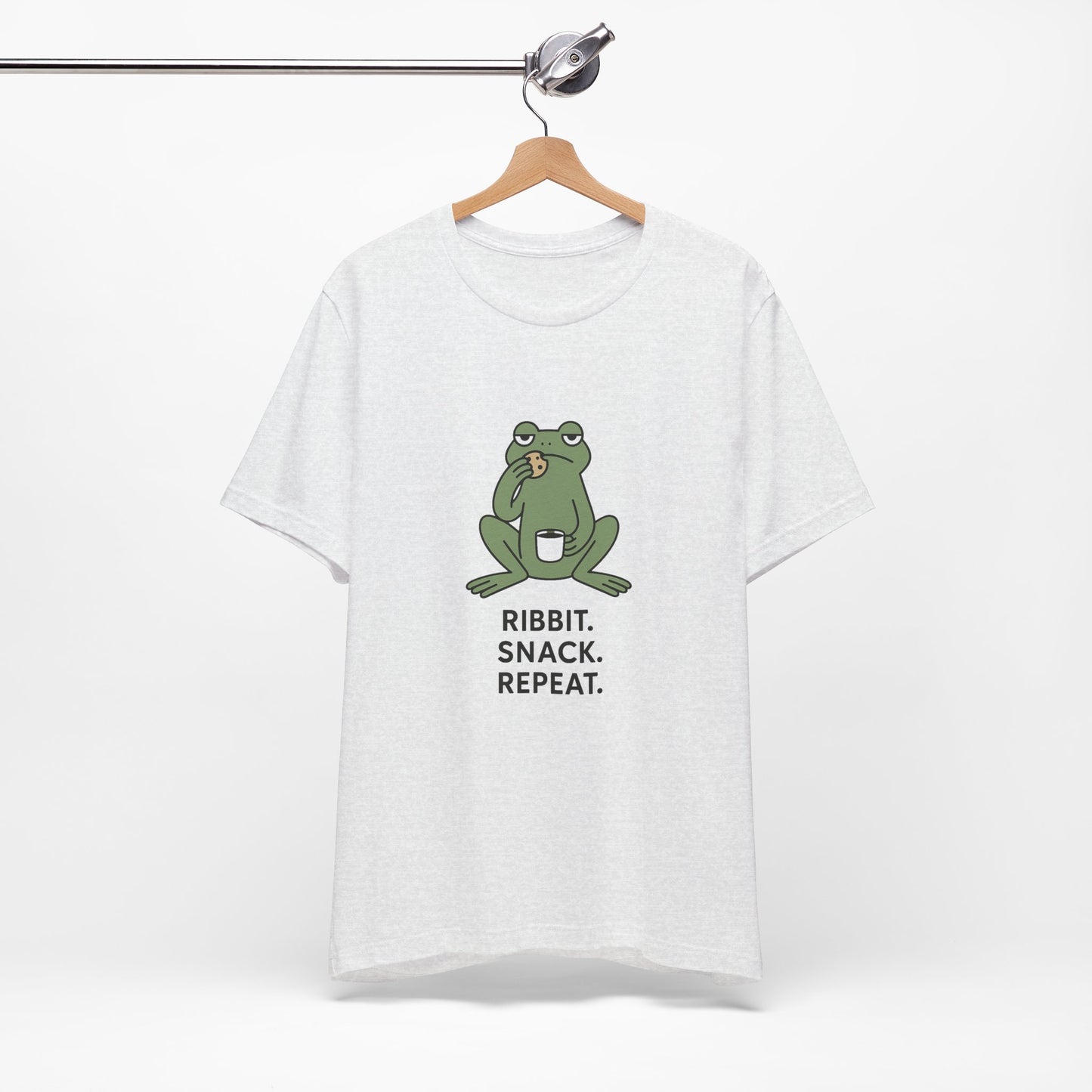 Frog Snack Vibes Unisex Tee - Fun Casual Shirt for Nature Lovers, Ribbit Snack Repeat Tee, Gift for Frog Enthusiasts, Eco-Friendly Fashion