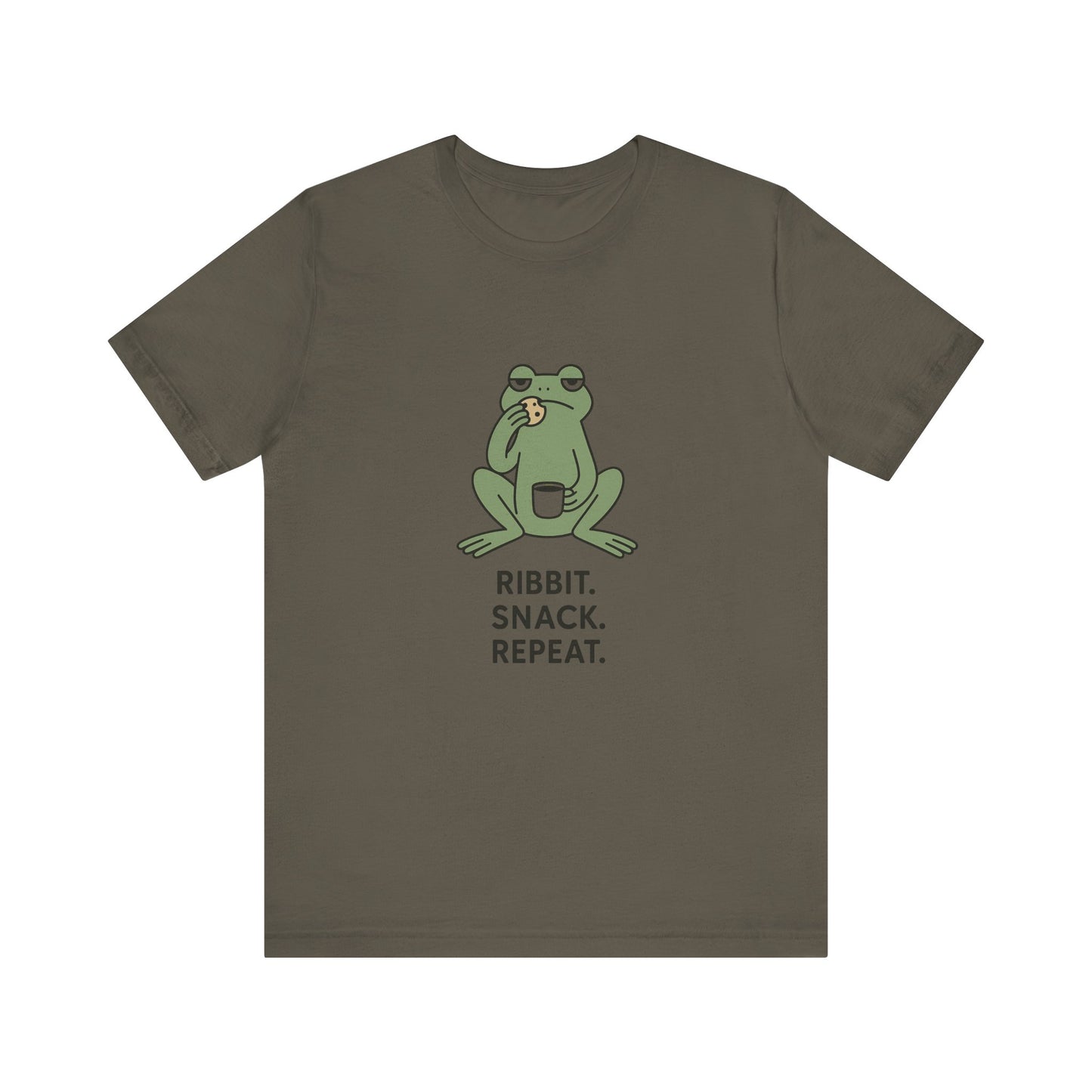 Frog Snack Vibes Unisex Tee - Fun Casual Shirt for Nature Lovers, Ribbit Snack Repeat Tee, Gift for Frog Enthusiasts, Eco-Friendly Fashion