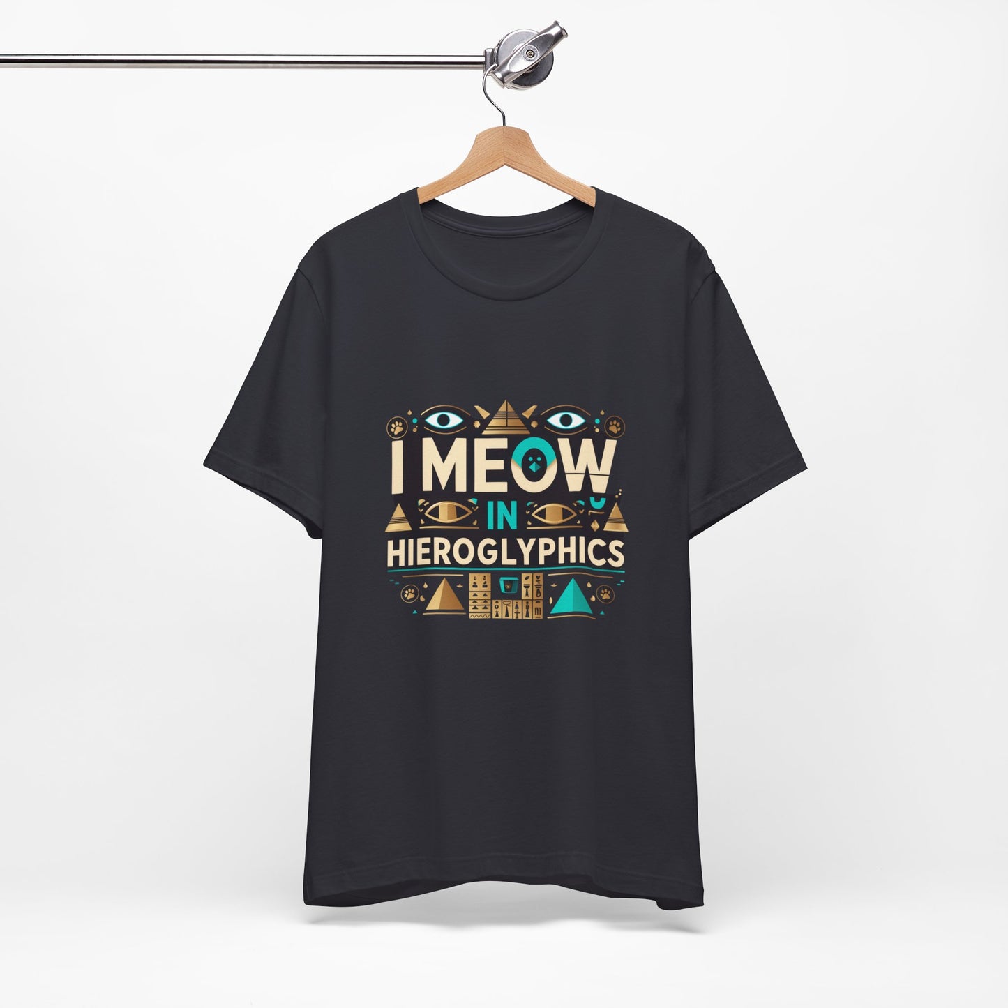 Egyptian Cat Humor Tee - I Meow in Hieroglyphics, Funny Apparel for Cat Lovers, Gift for Pet Owners, Cute Shirt, Animal T-Shirt