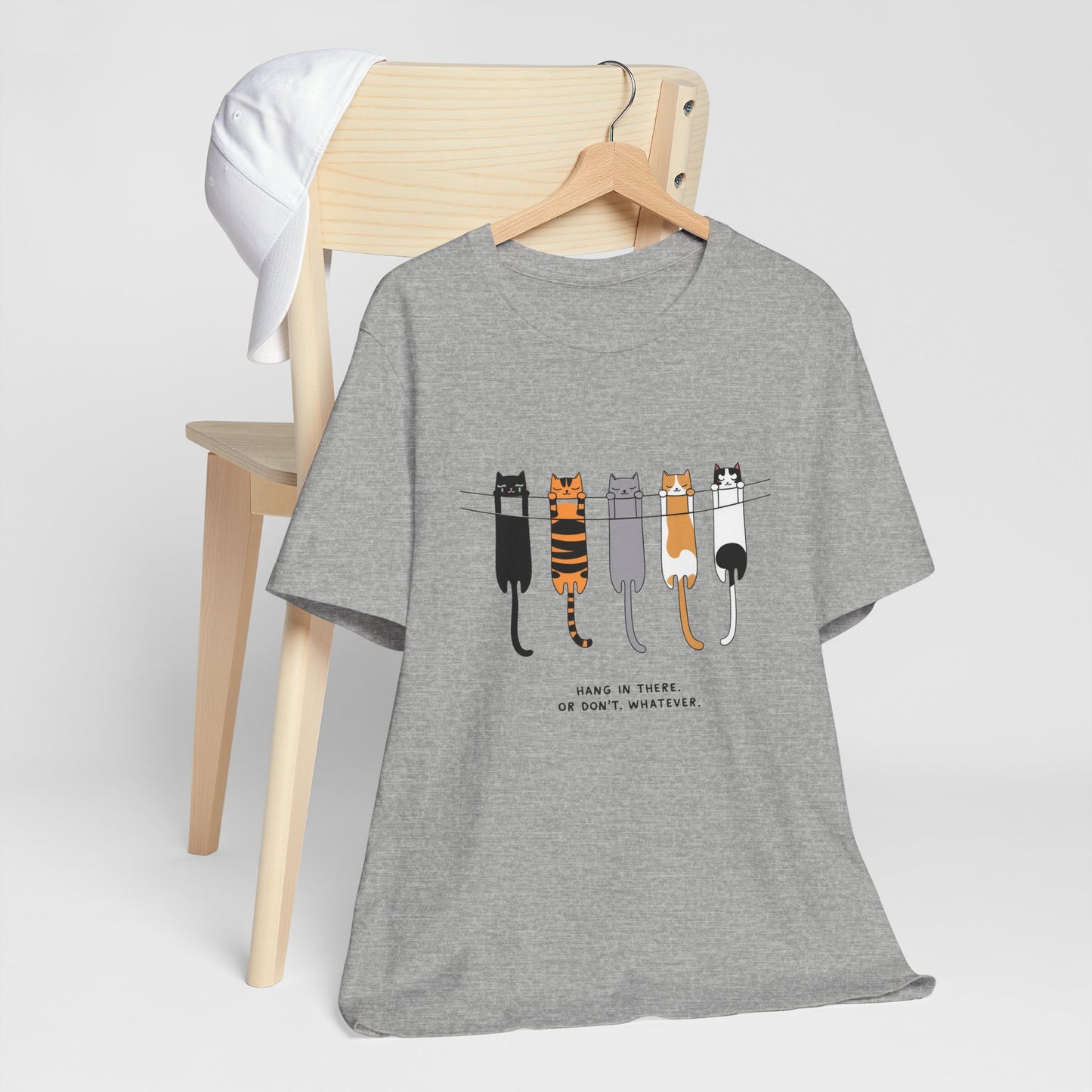 Cute Cat Motivation Tee, Hang in There T-Shirt, Funny Cat Shirt, Gift for Cat Lovers, Unisex Animal Tee