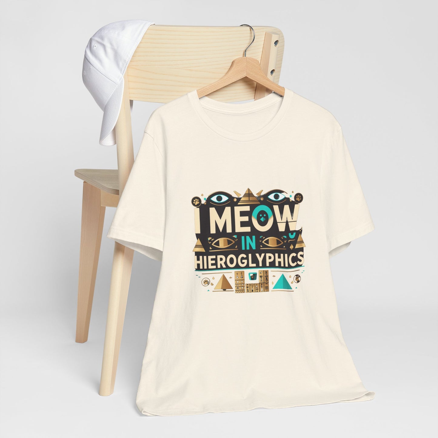 Egyptian Cat Humor Tee - I Meow in Hieroglyphics, Funny Apparel for Cat Lovers, Gift for Pet Owners, Cute Shirt, Animal T-Shirt