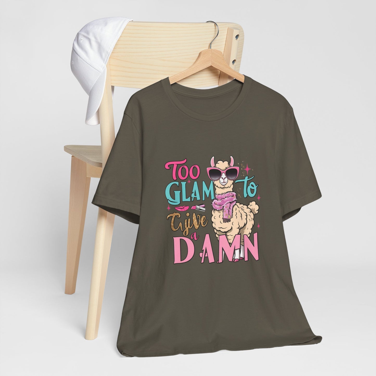 Too Glam to Give a Damn Unisex Tee, Funny Animal T-Shirt, Gift for Animal Lovers, Casual Graphic Tee, Birthday Gift, Fun Fashion