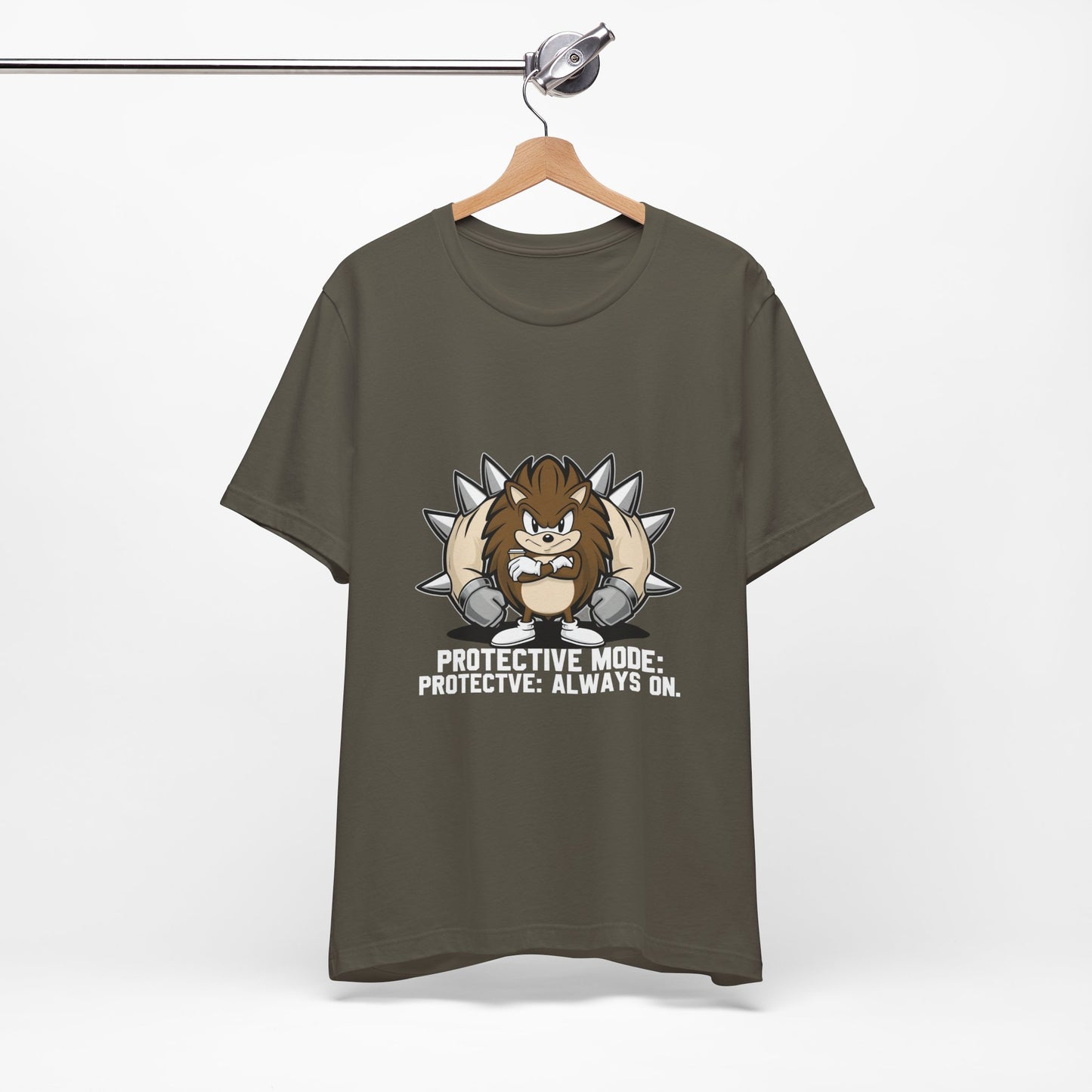 Protective Mode Unisex Jersey Tee - Always On, Gift for Him or Her, Funny T-Shirt, Casual Wear, Unique Graphic Tee