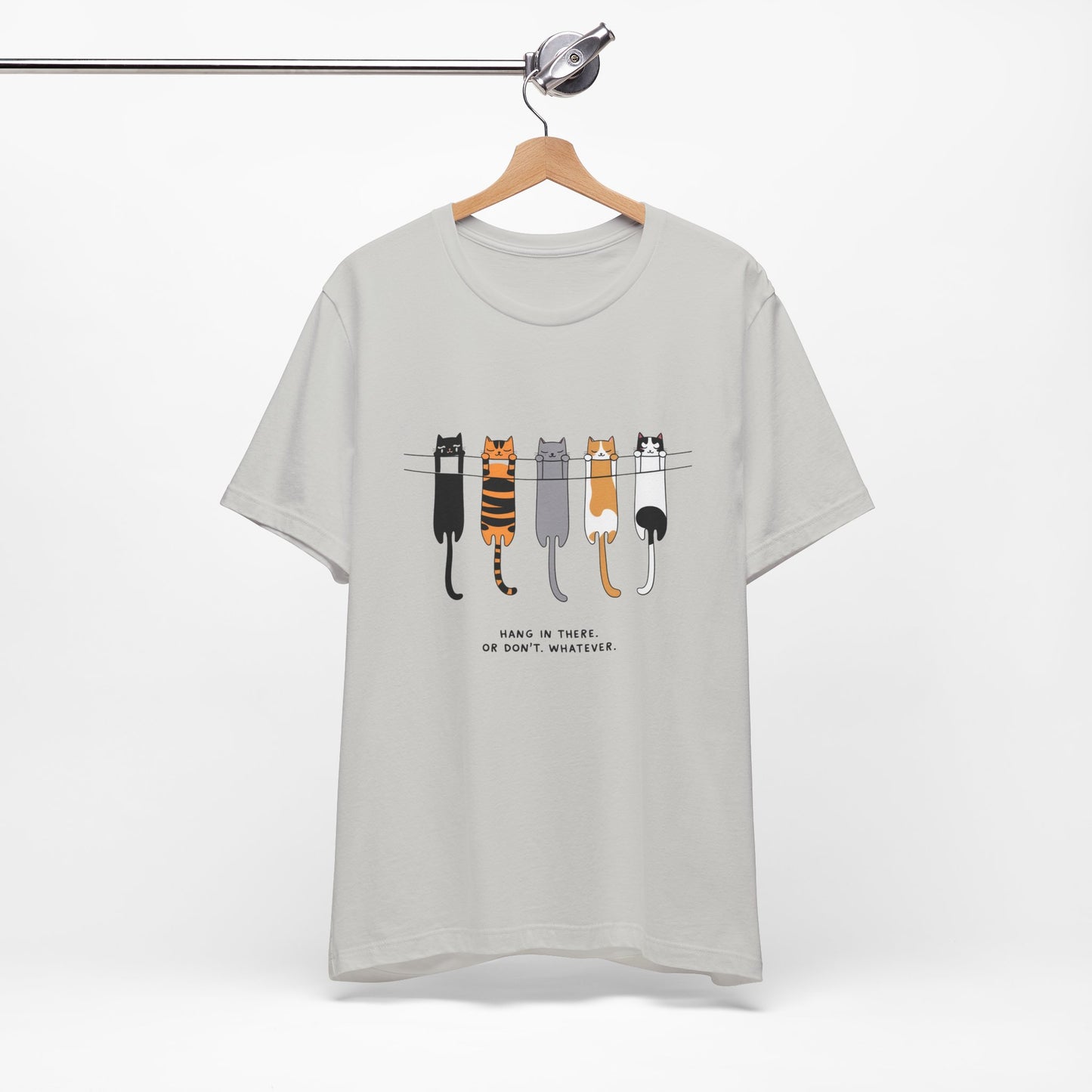 Cute Cat Motivation Tee, Hang in There T-Shirt, Funny Cat Shirt, Gift for Cat Lovers, Unisex Animal Tee