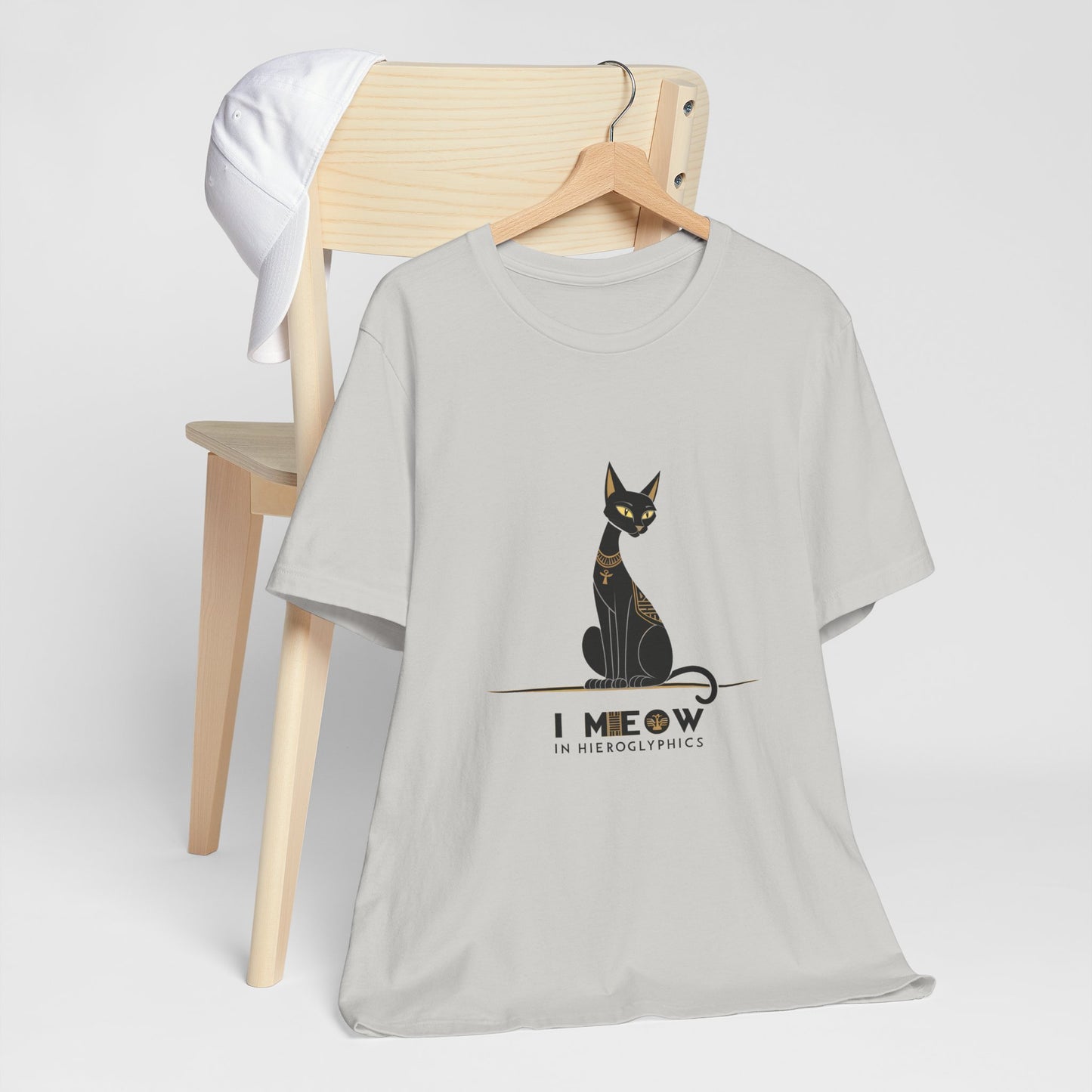 Cat Lover Unisex Tee: I Meow in Hieroglyphics, Funny Gift for Cat Owners, Animal Lover Apparel, Cute Cat Shirt, Pet Owner Gift