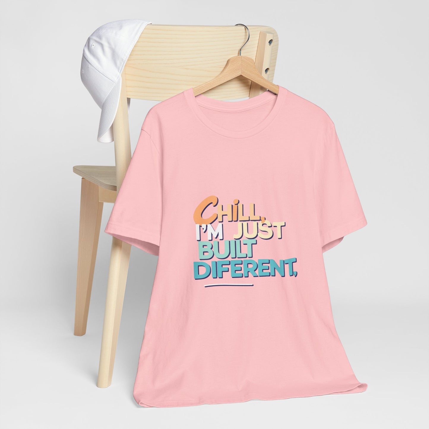 Chill I'm Just Built Different Unisex Jersey Tee, Casual Graphic Tee, Unique T-Shirt, Statement Shirt, Gift for Him/Her