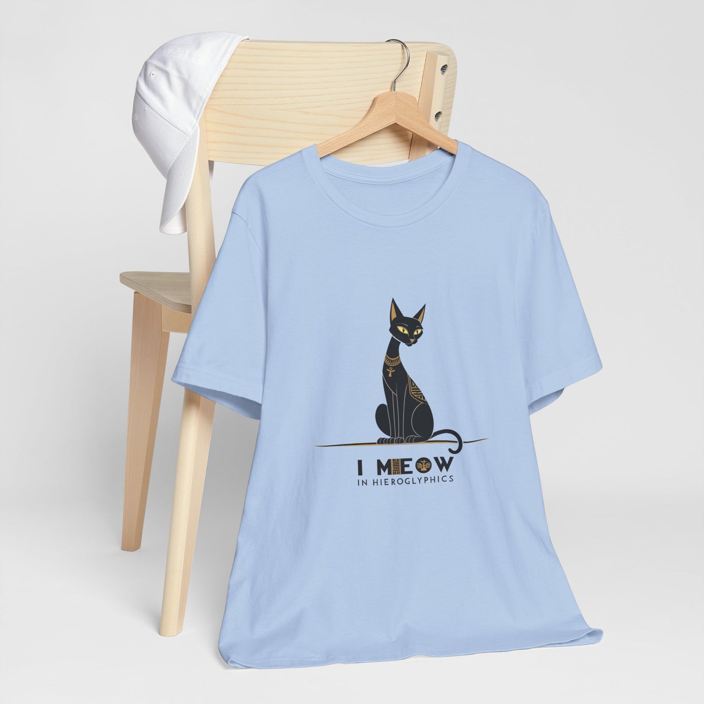 Cat Lover Unisex Tee: I Meow in Hieroglyphics, Funny Gift for Cat Owners, Animal Lover Apparel, Cute Cat Shirt, Pet Owner Gift