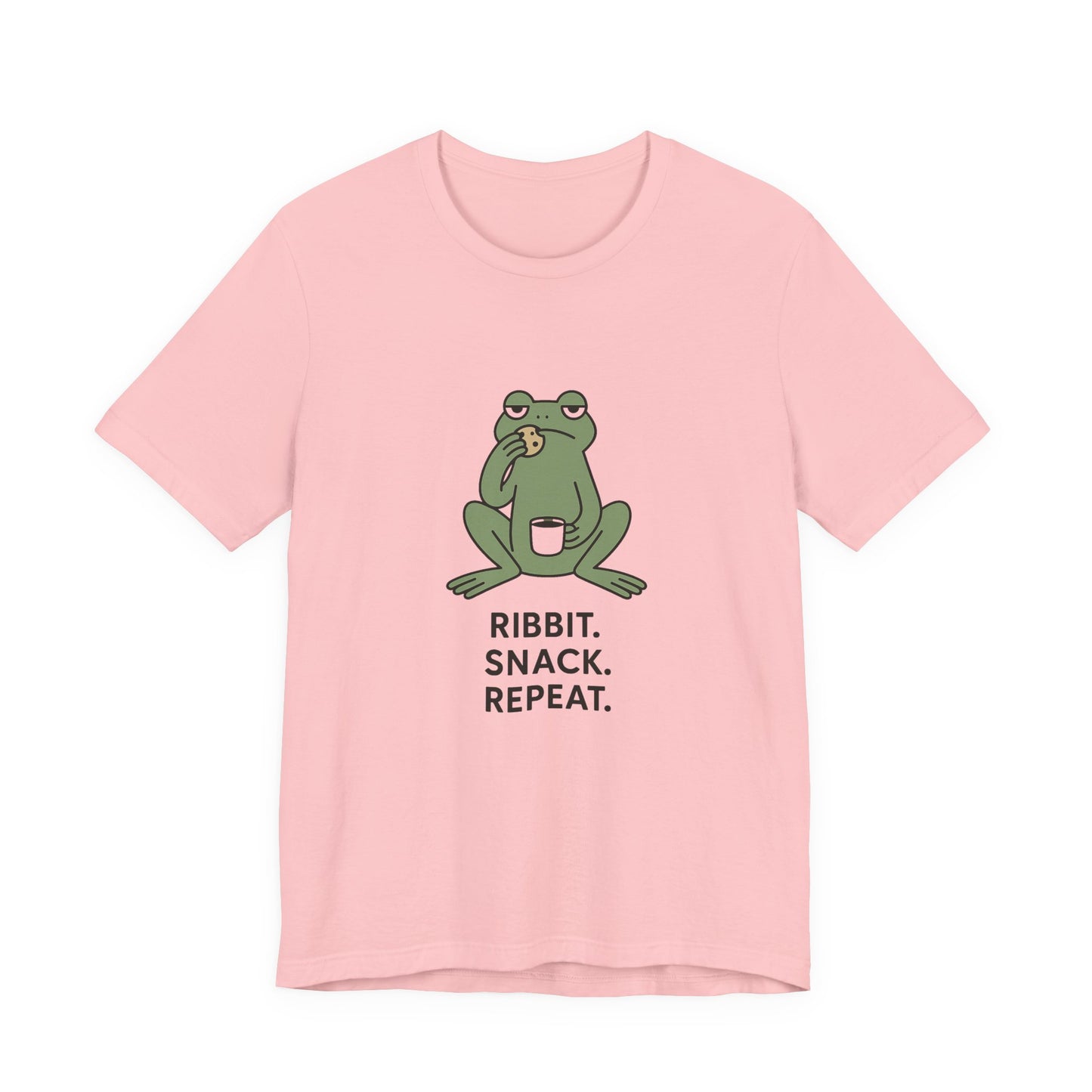Frog Snack Vibes Unisex Tee - Fun Casual Shirt for Nature Lovers, Ribbit Snack Repeat Tee, Gift for Frog Enthusiasts, Eco-Friendly Fashion