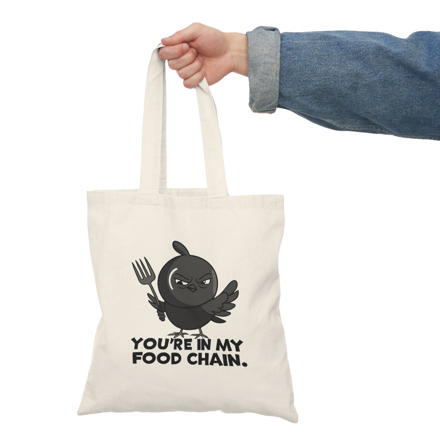 Funny Natural Tote Bag - You're in My Food Chain, Reusable Grocery Bag, Eco-Friendly Canvas Tote, Gift for Bird Lovers, Quirky Shopping Bag