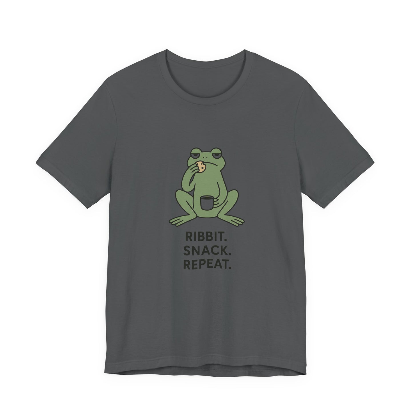 Frog Snack Vibes Unisex Tee - Fun Casual Shirt for Nature Lovers, Ribbit Snack Repeat Tee, Gift for Frog Enthusiasts, Eco-Friendly Fashion