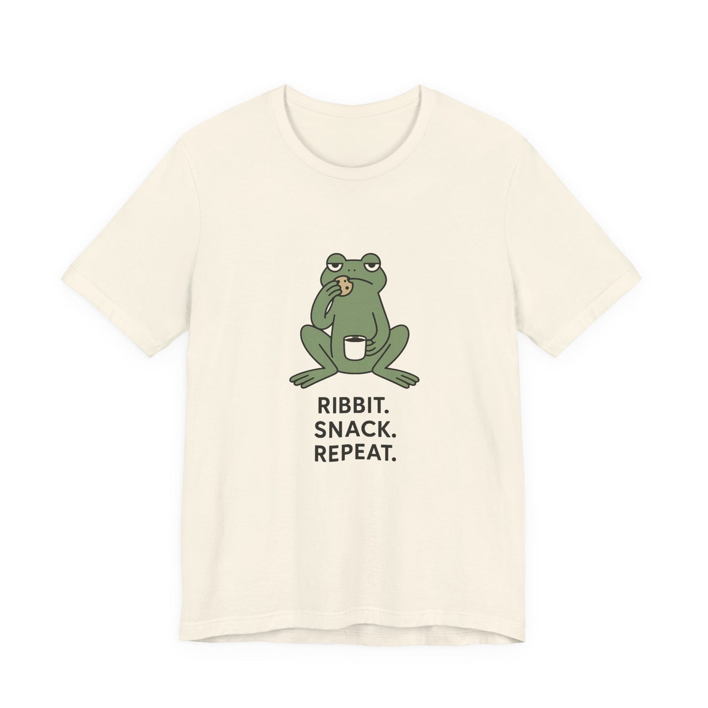 Frog Snack Vibes Unisex Tee - Fun Casual Shirt for Nature Lovers, Ribbit Snack Repeat Tee, Gift for Frog Enthusiasts, Eco-Friendly Fashion