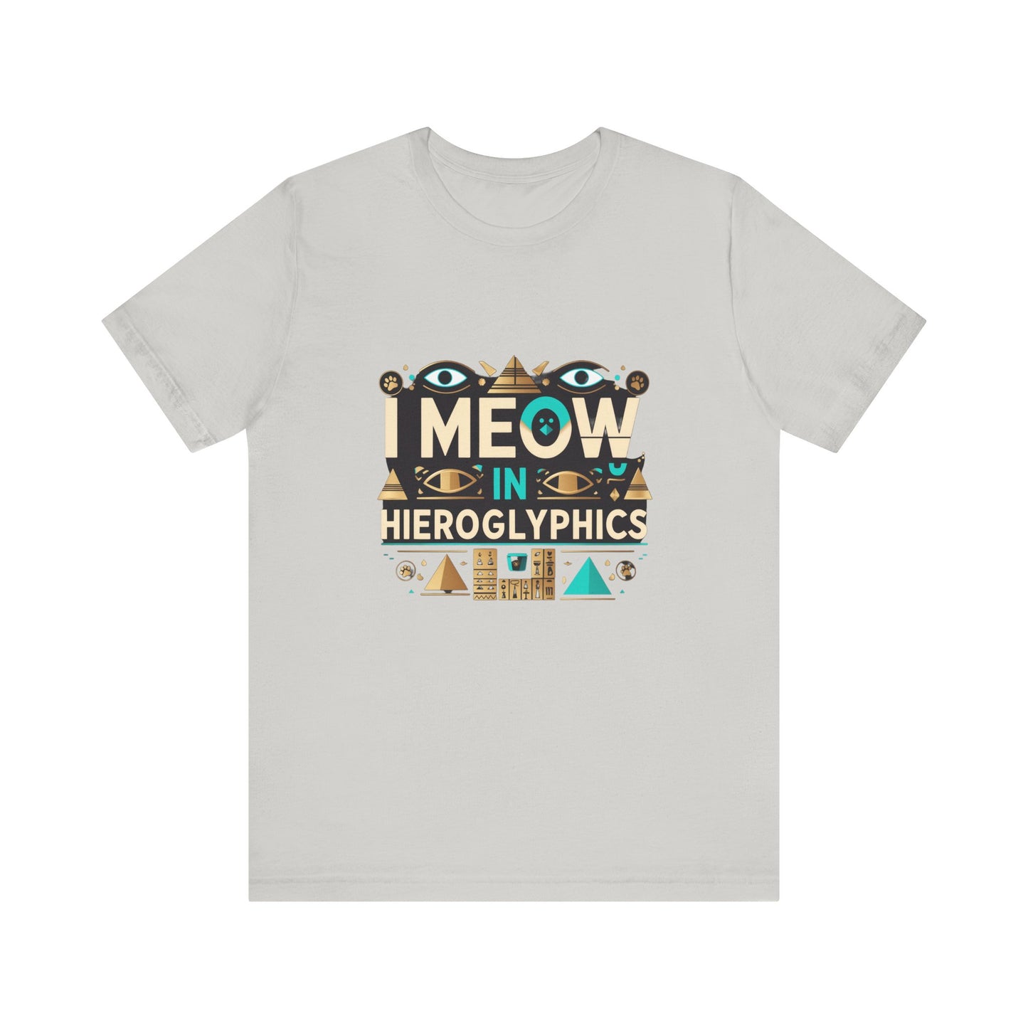 Egyptian Cat Humor Tee - I Meow in Hieroglyphics, Funny Apparel for Cat Lovers, Gift for Pet Owners, Cute Shirt, Animal T-Shirt