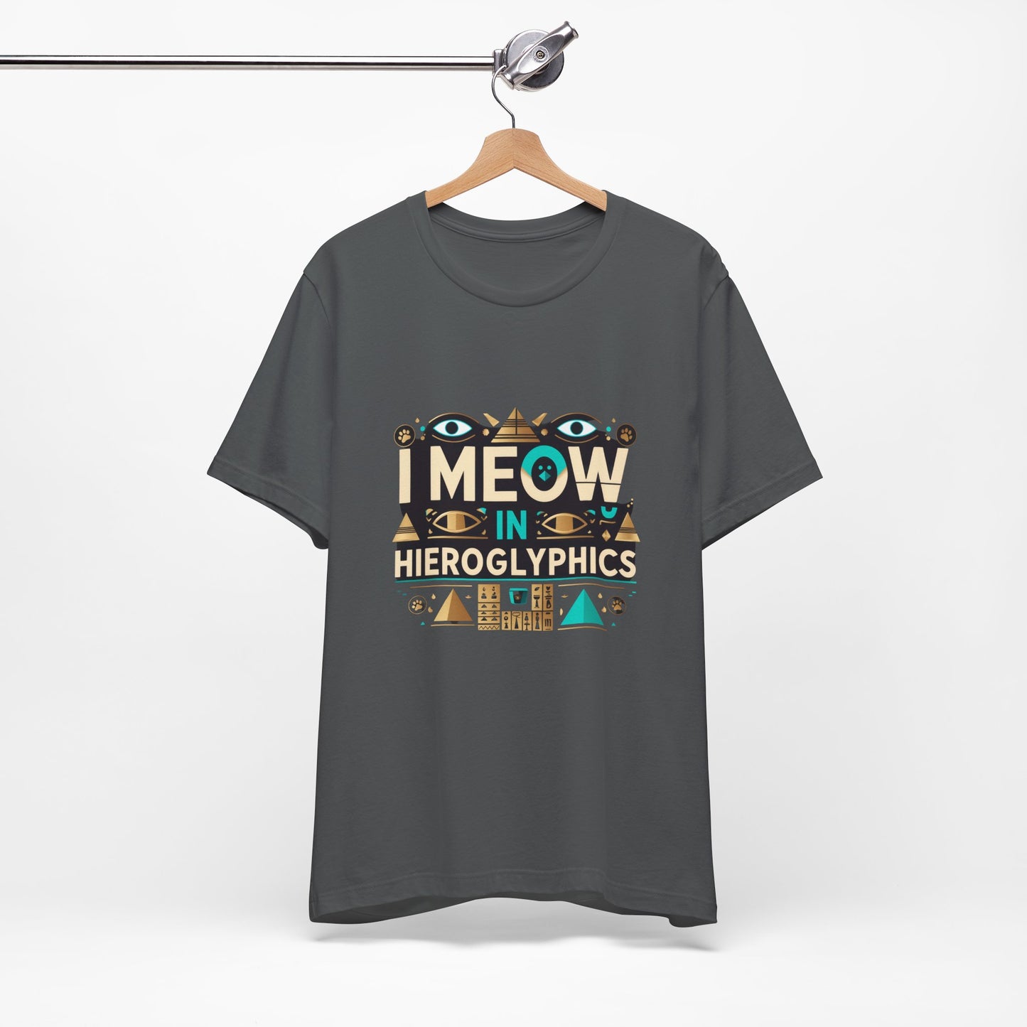 Egyptian Cat Humor Tee - I Meow in Hieroglyphics, Funny Apparel for Cat Lovers, Gift for Pet Owners, Cute Shirt, Animal T-Shirt