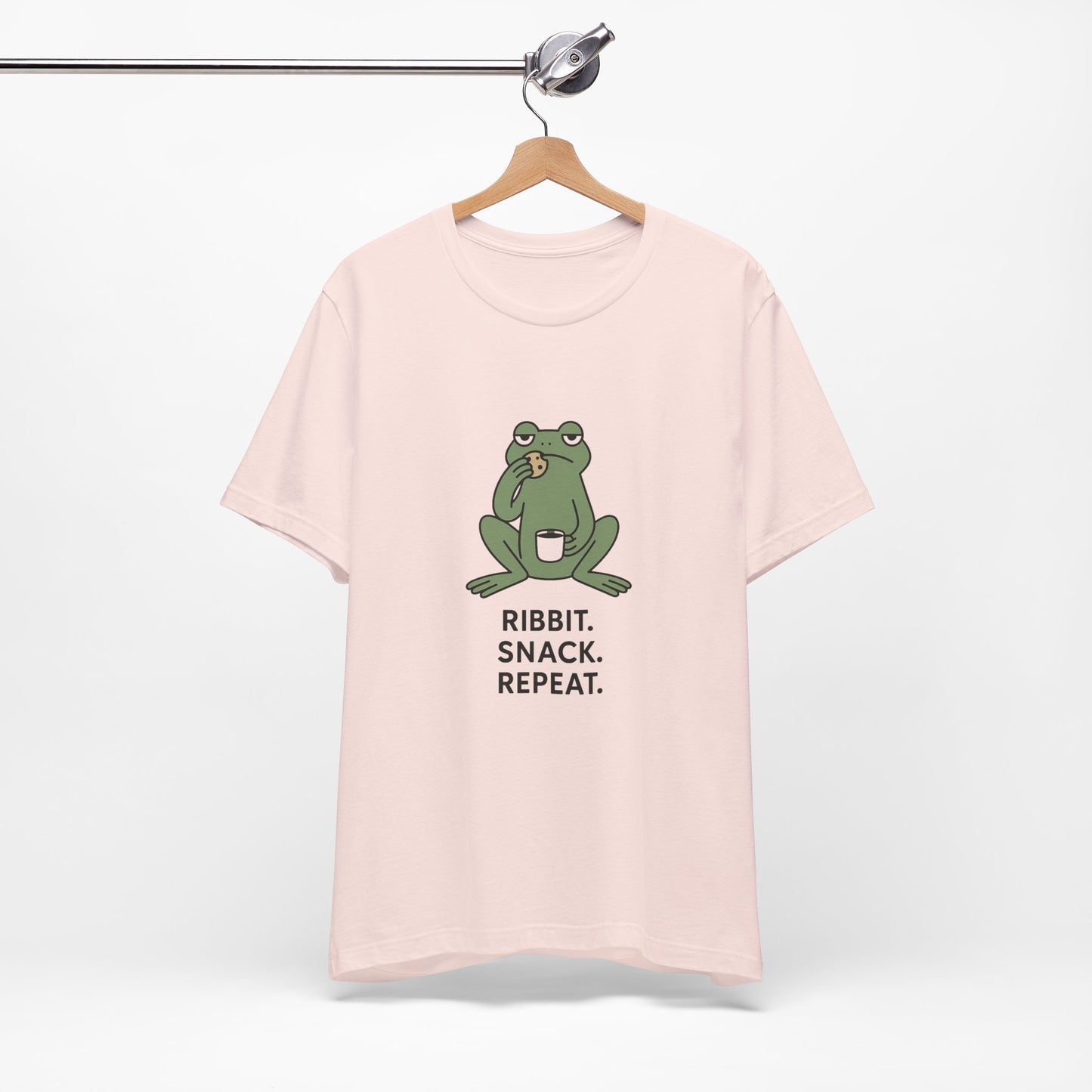 Frog Snack Vibes Unisex Tee - Fun Casual Shirt for Nature Lovers, Ribbit Snack Repeat Tee, Gift for Frog Enthusiasts, Eco-Friendly Fashion