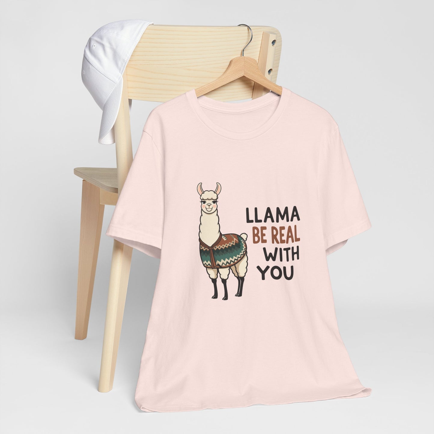 Llama Graphic Tee - Be Real With You - Cute Animal T-Shirt, Funny Shirt for Animal Lovers, Ideal Gift for Friends, Casual Wear