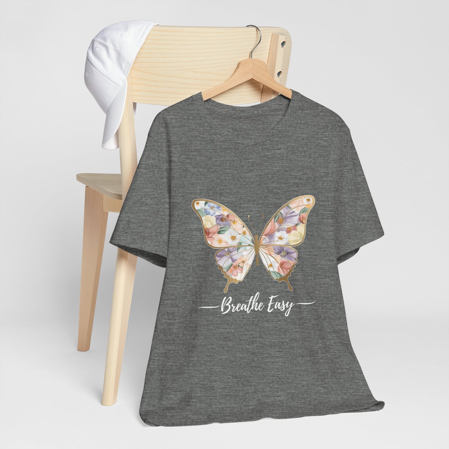 Butterfly Breathe Easy Tee | Unisex Short Sleeve Shirt, Nature Lovers Top, Inspirational Gift, Casual Wear, Spring Fashion