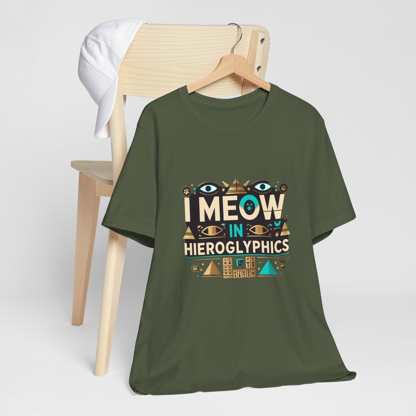 Egyptian Cat Humor Tee - I Meow in Hieroglyphics, Funny Apparel for Cat Lovers, Gift for Pet Owners, Cute Shirt, Animal T-Shirt