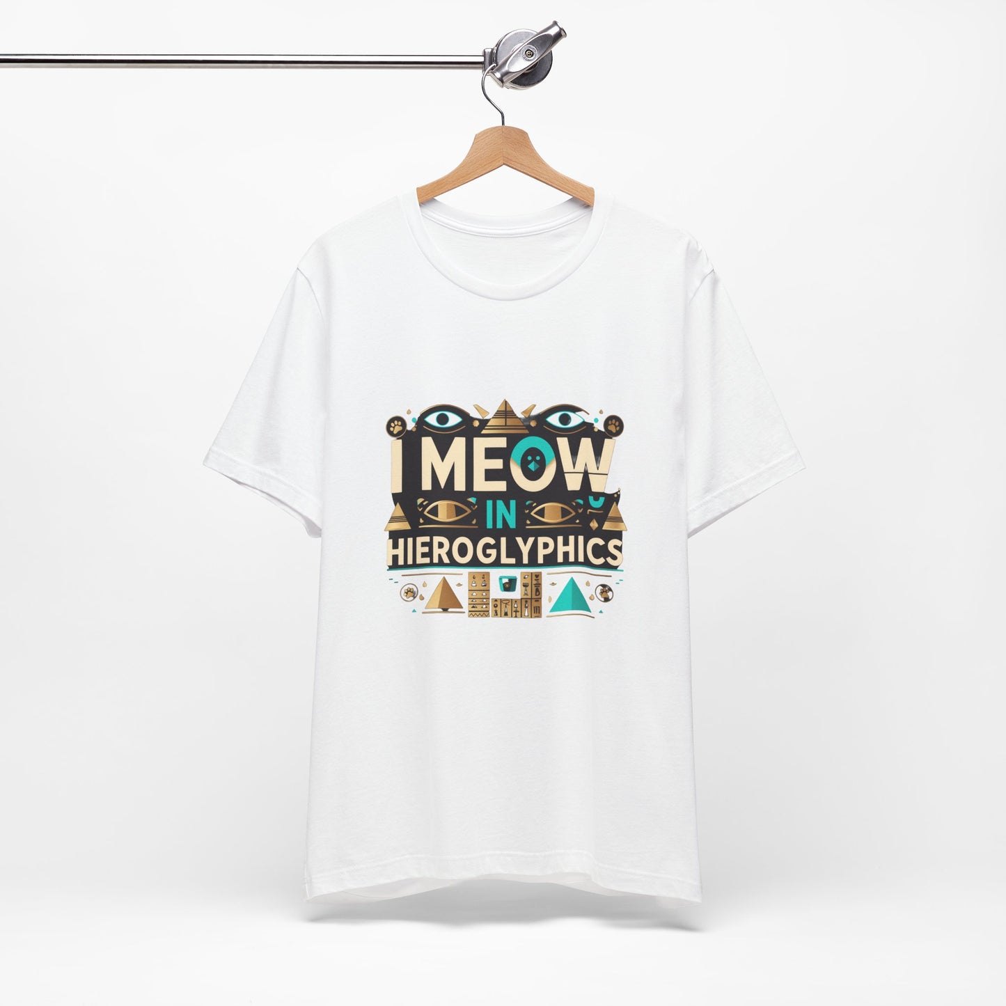 Egyptian Cat Humor Tee - I Meow in Hieroglyphics, Funny Apparel for Cat Lovers, Gift for Pet Owners, Cute Shirt, Animal T-Shirt