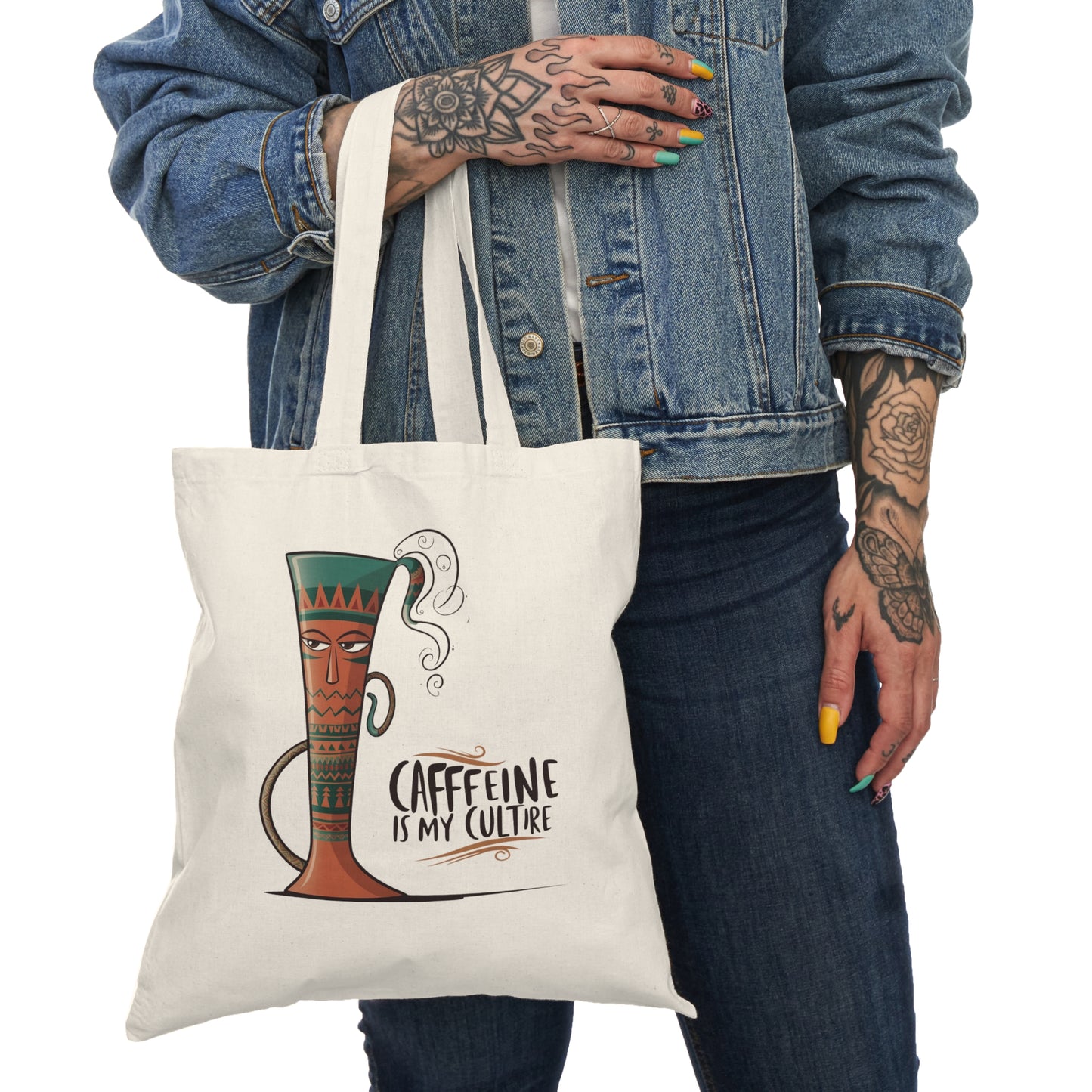 Cultural Coffee Tote Bag: Eco-Friendly, Reusable Shopping Bag, Gift for Coffee Lovers, trendy bag for daily use, sustainable fashion