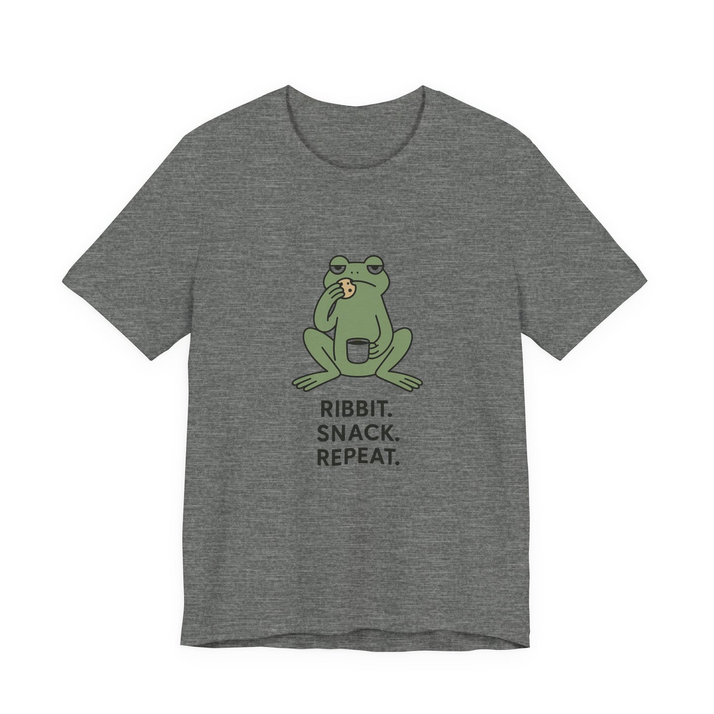 Frog Snack Vibes Unisex Tee - Fun Casual Shirt for Nature Lovers, Ribbit Snack Repeat Tee, Gift for Frog Enthusiasts, Eco-Friendly Fashion