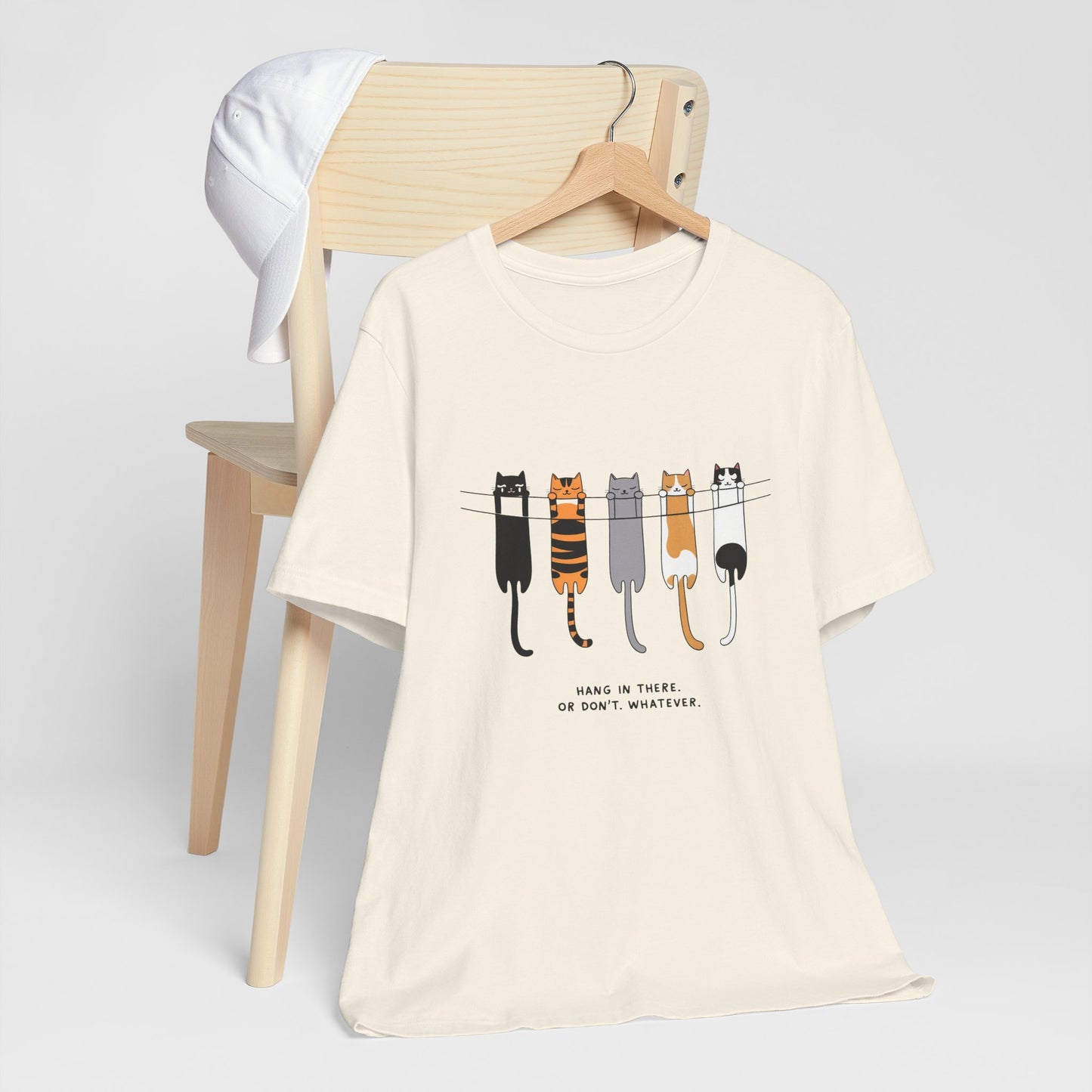 Cute Cat Motivation Tee, Hang in There T-Shirt, Funny Cat Shirt, Gift for Cat Lovers, Unisex Animal Tee