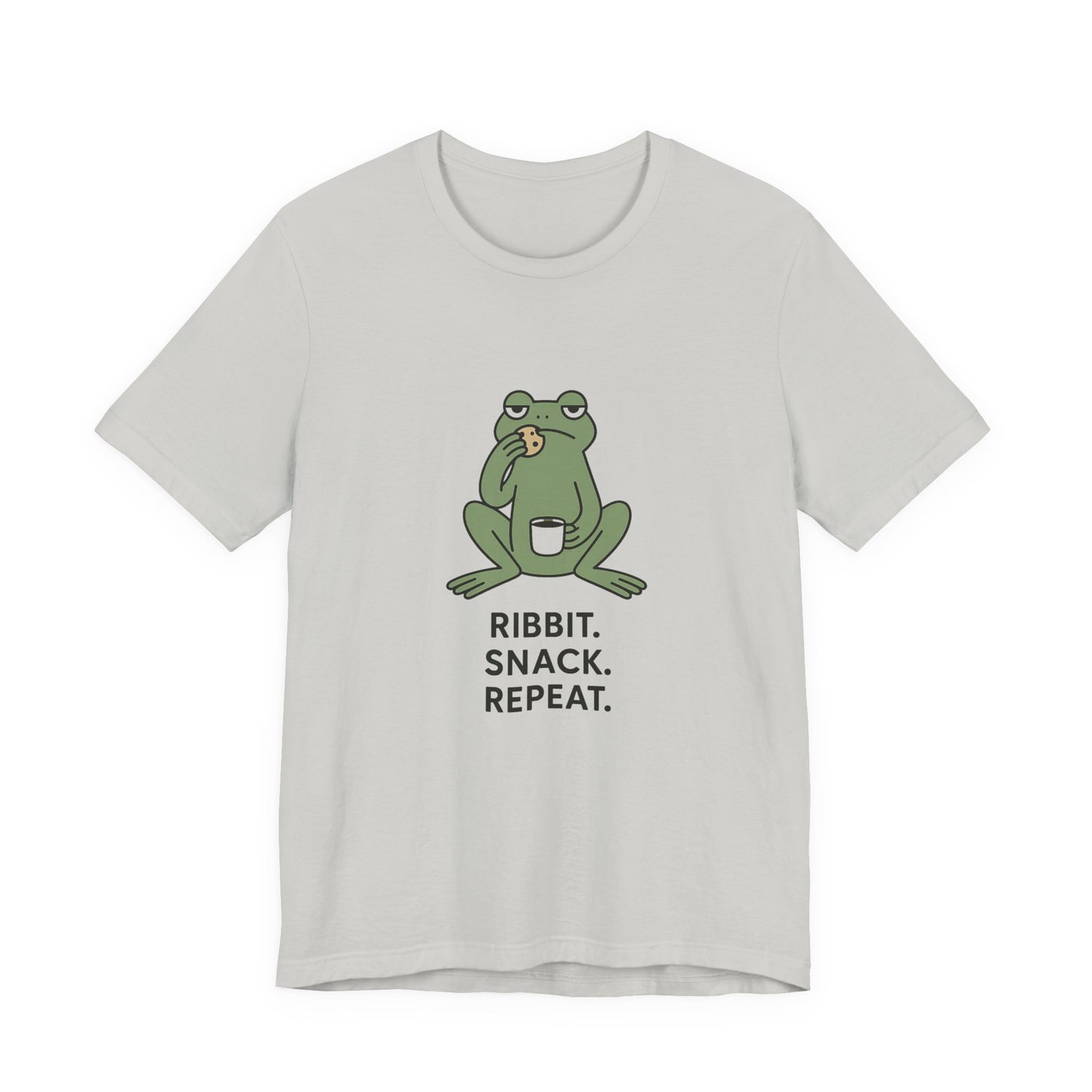 Frog Snack Vibes Unisex Tee - Fun Casual Shirt for Nature Lovers, Ribbit Snack Repeat Tee, Gift for Frog Enthusiasts, Eco-Friendly Fashion
