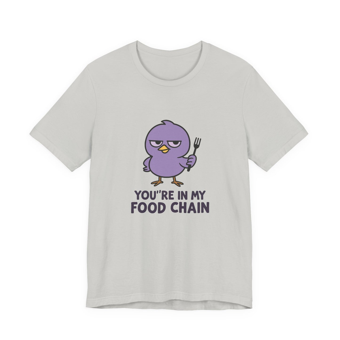 Funny Food Chain T-Shirt, Unisex Tee, Humorous Gift, Casual Wear, Bird Graphic Tee, Suitable for Birthdays, Comedy Enthusiasts