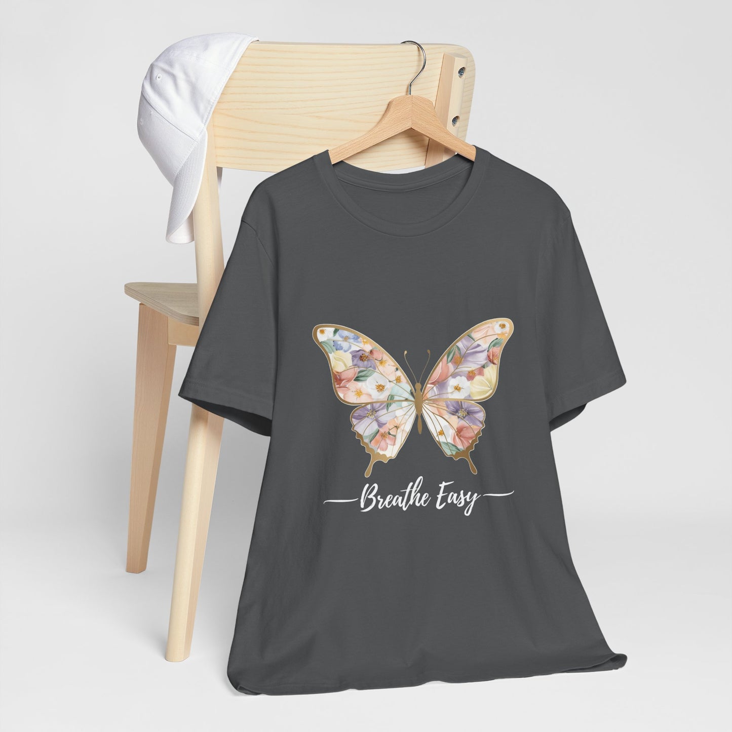 Butterfly Breathe Easy Tee | Unisex Short Sleeve Shirt, Nature Lovers Top, Inspirational Gift, Casual Wear, Spring Fashion