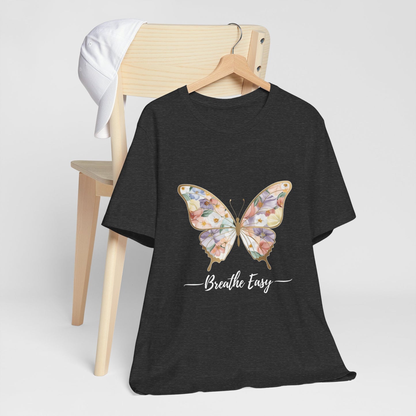 Butterfly Breathe Easy Tee | Unisex Short Sleeve Shirt, Nature Lovers Top, Inspirational Gift, Casual Wear, Spring Fashion