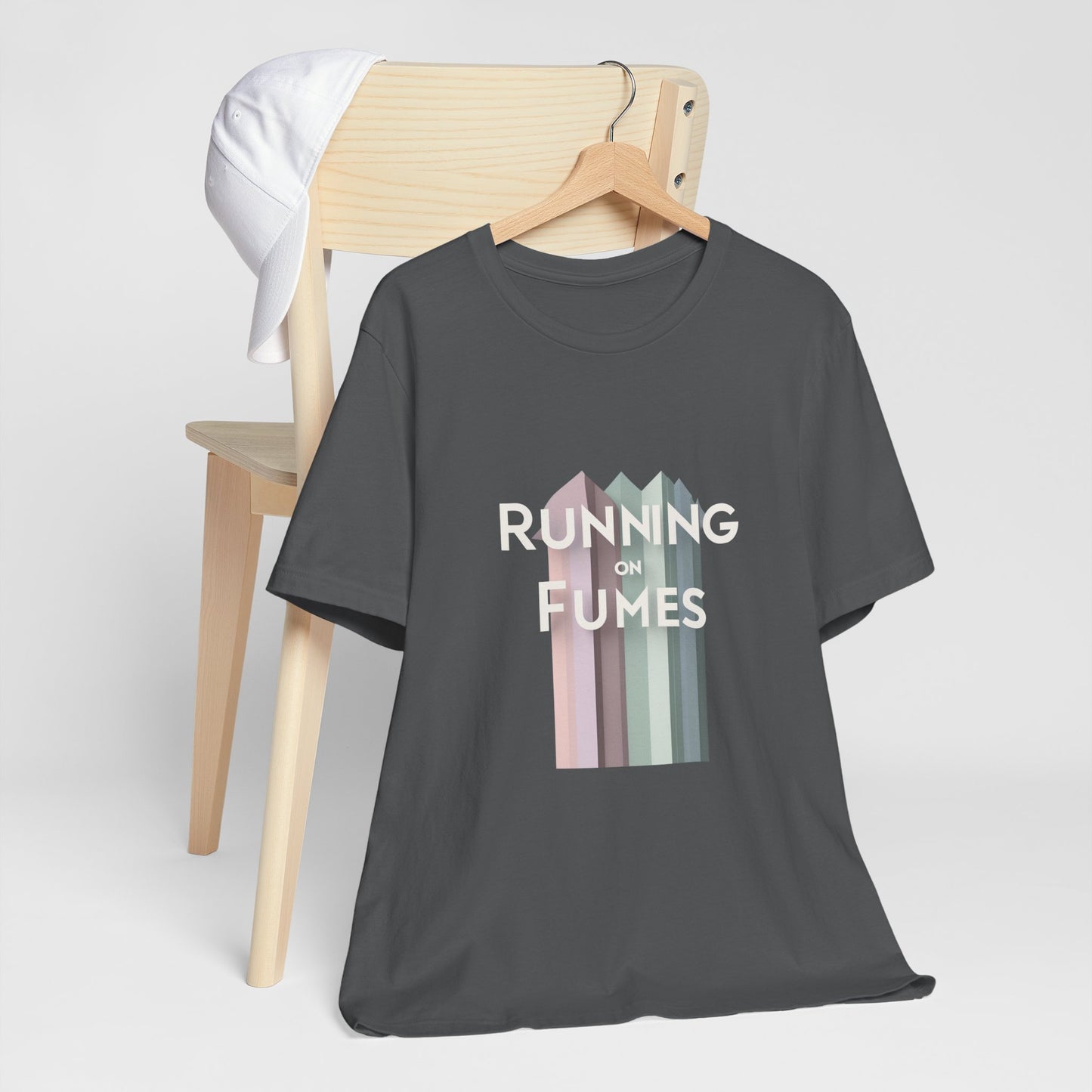 Running on Fumes Tee - Unisex Jersey Short Sleeve T-Shirt, Casual Wear, Gift for Friends, Motivational Quote Tee, Everyday Comfort