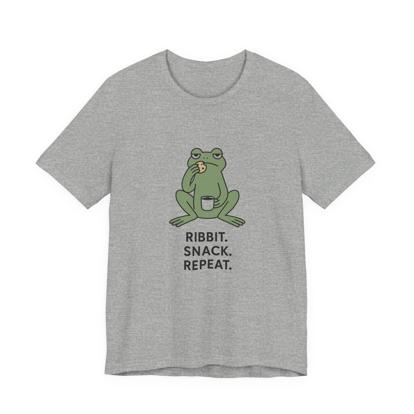 Frog Snack Vibes Unisex Tee - Fun Casual Shirt for Nature Lovers, Ribbit Snack Repeat Tee, Gift for Frog Enthusiasts, Eco-Friendly Fashion