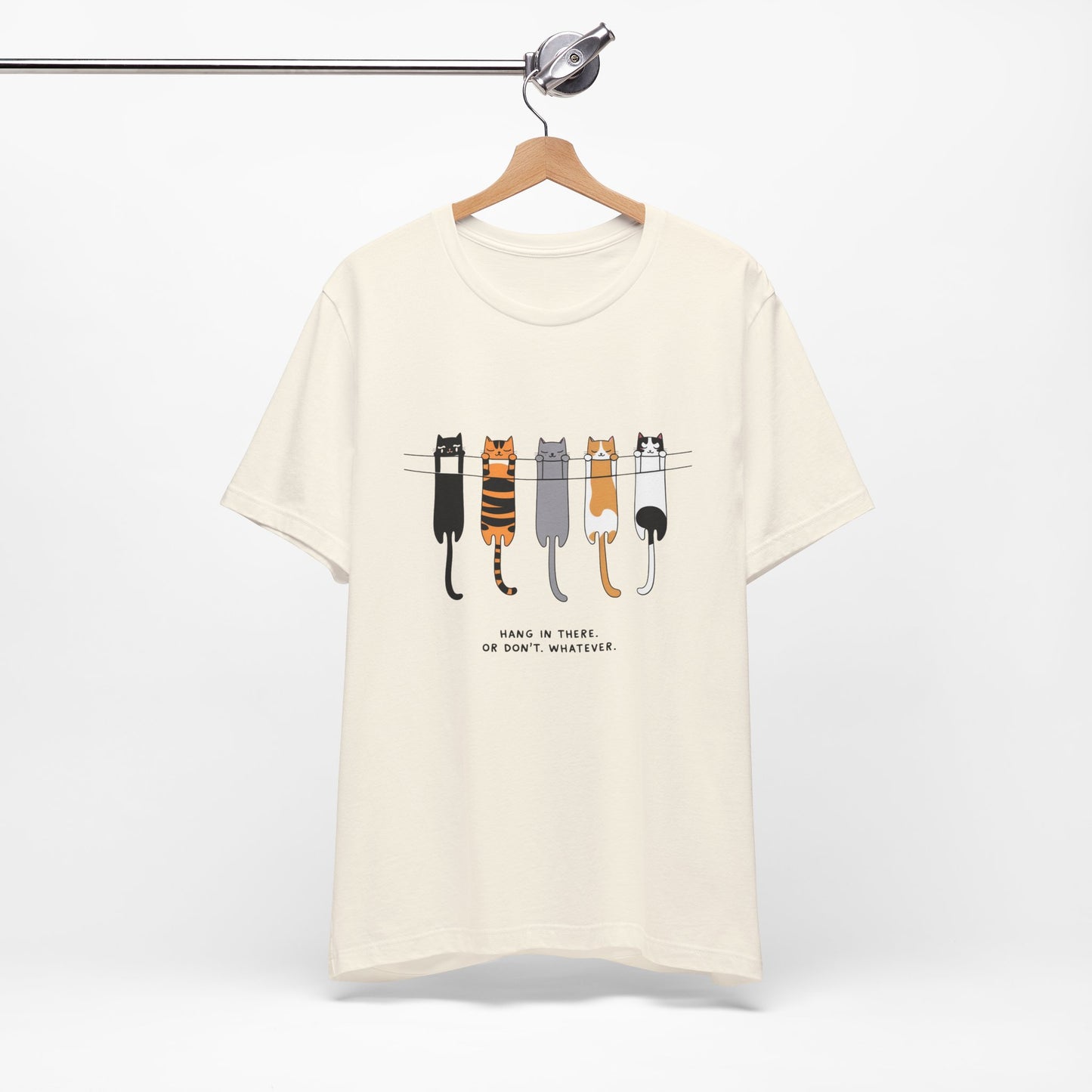 Cute Cat Motivation Tee, Hang in There T-Shirt, Funny Cat Shirt, Gift for Cat Lovers, Unisex Animal Tee