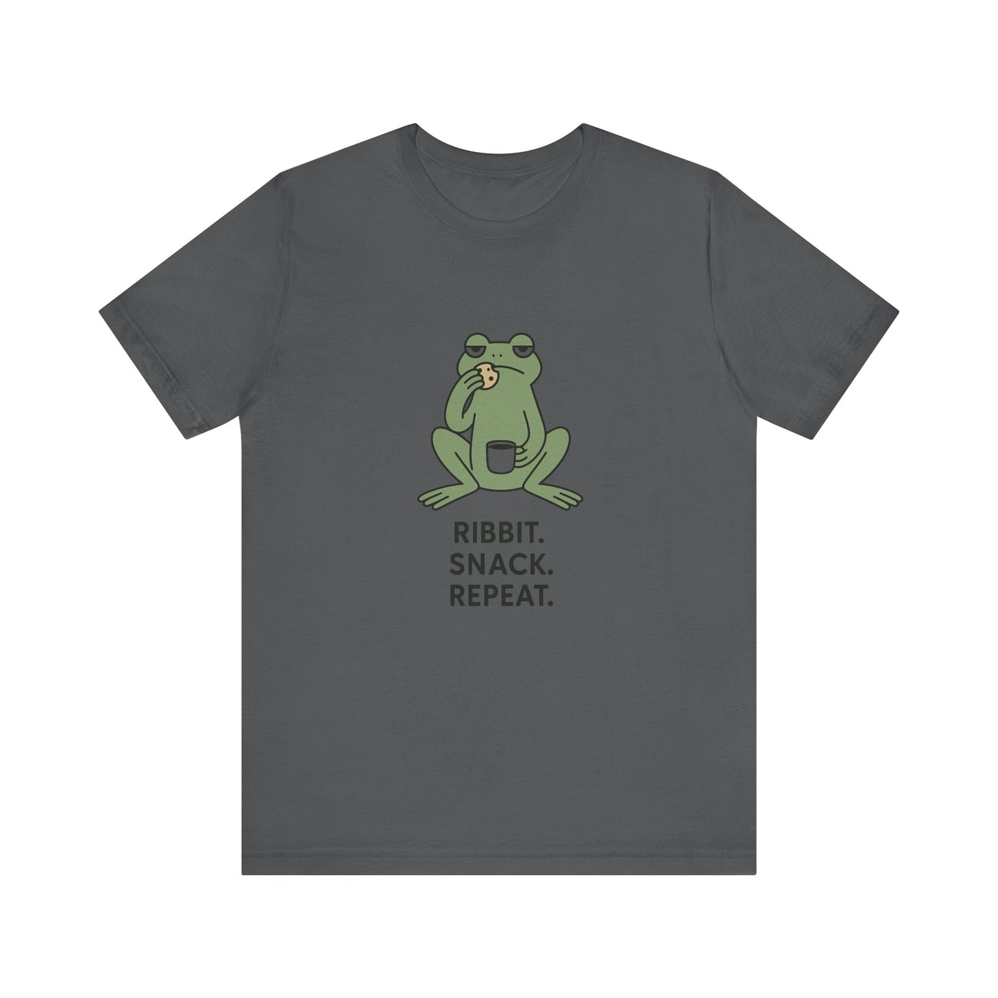 Frog Snack Vibes Unisex Tee - Fun Casual Shirt for Nature Lovers, Ribbit Snack Repeat Tee, Gift for Frog Enthusiasts, Eco-Friendly Fashion