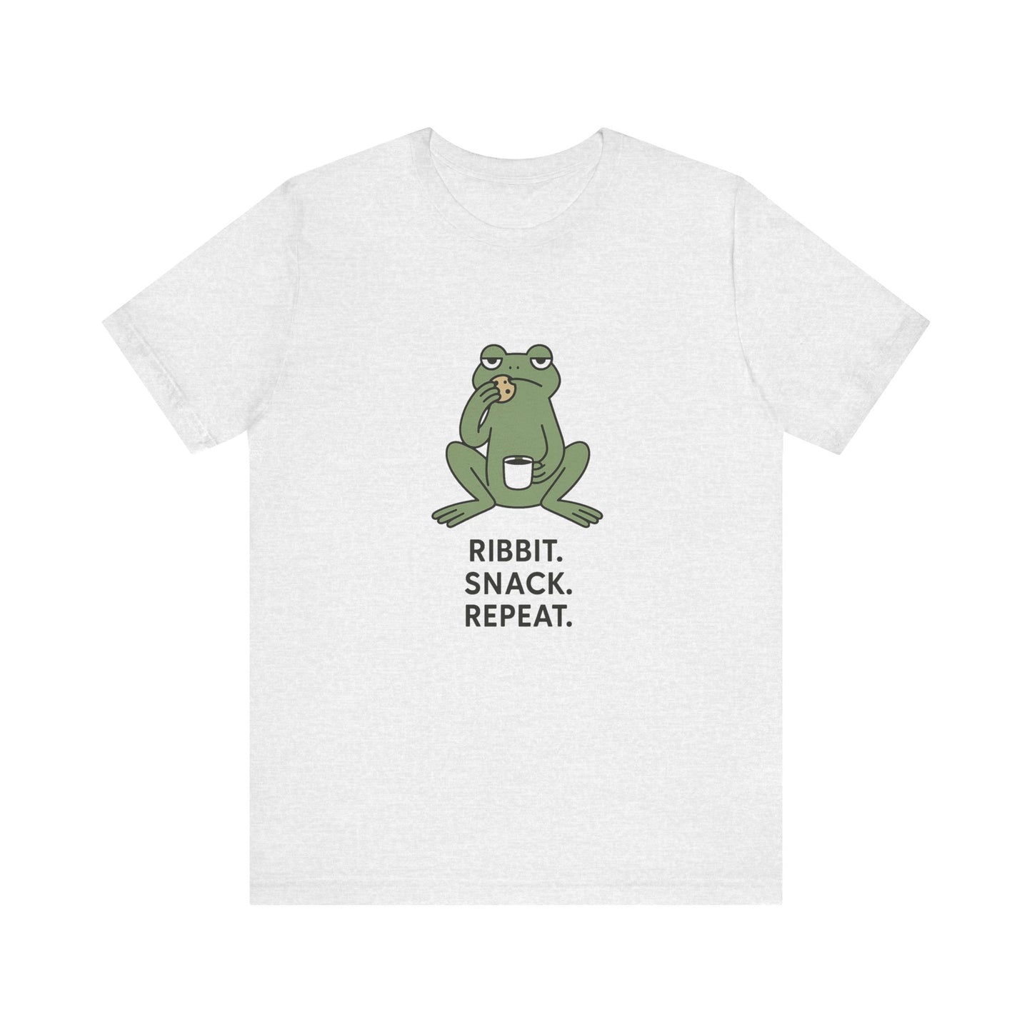 Frog Snack Vibes Unisex Tee - Fun Casual Shirt for Nature Lovers, Ribbit Snack Repeat Tee, Gift for Frog Enthusiasts, Eco-Friendly Fashion