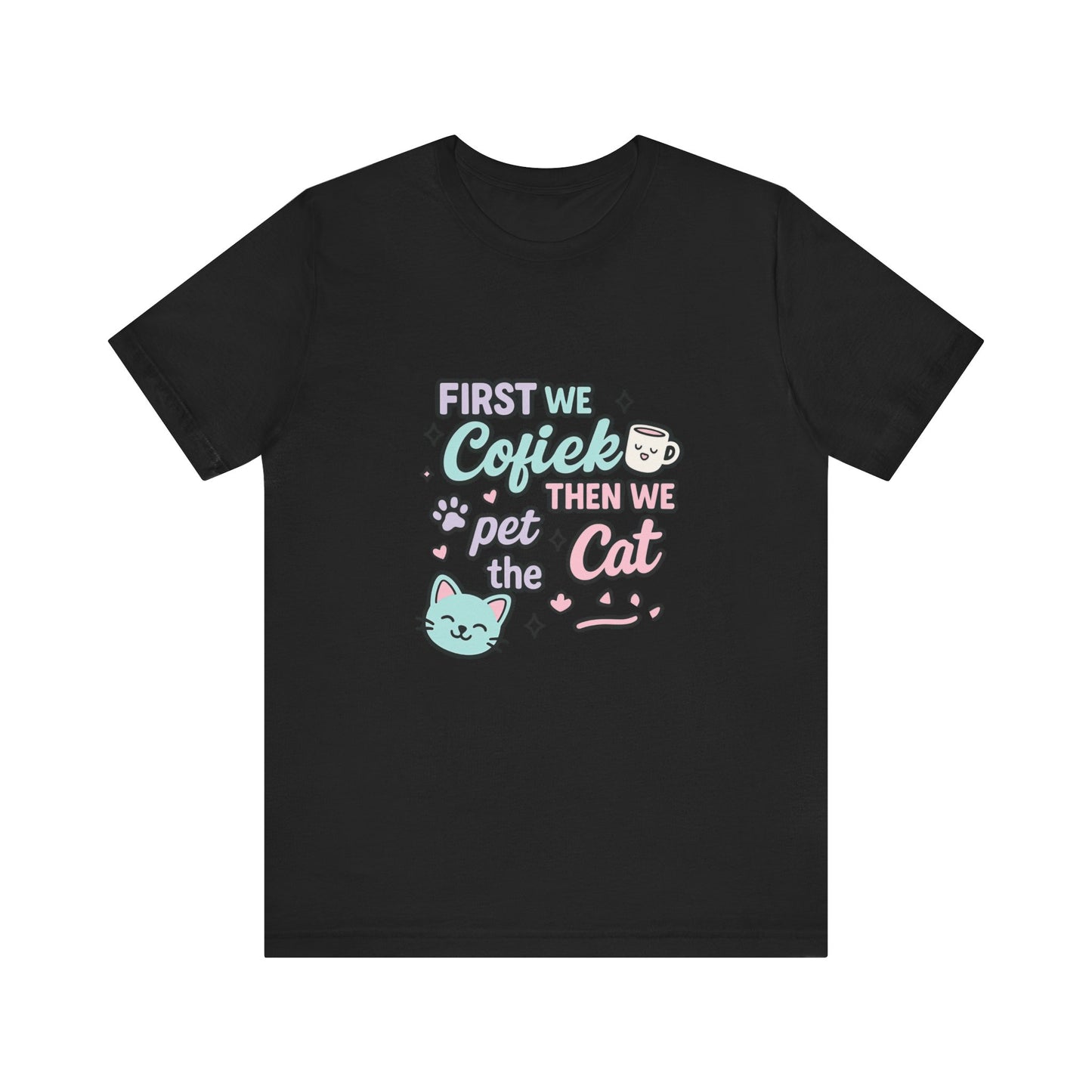 Cute Cat Lover Tee, Coffee Shirt, Pet Lover Gift, Animal Shirt, Cat Lover Apparel, Unisex T-Shirt