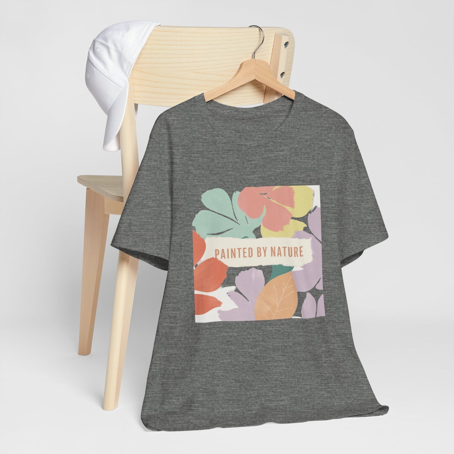 Nature-Inspired Short Sleeve Tee - Painted By Nature, Unisex Tee, Eco-Friendly Shirt, Floral Design T-Shirt, Casual Wear, Gift Idea