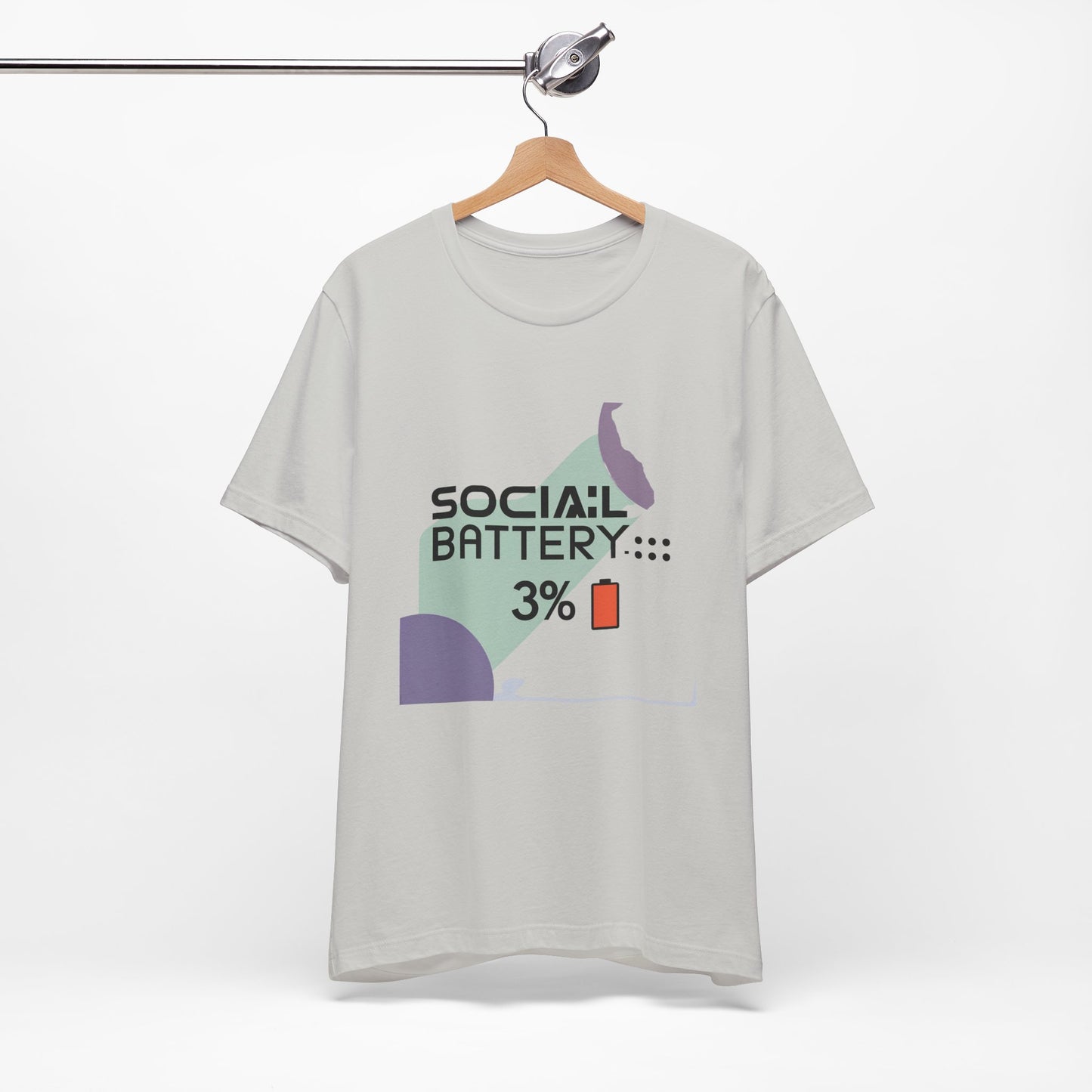Social Battery 3% Unisex Tee, Perfect Gift for Friends, Casual Style, Graphic Tee, Party Wear, Social Media Lover Shirt