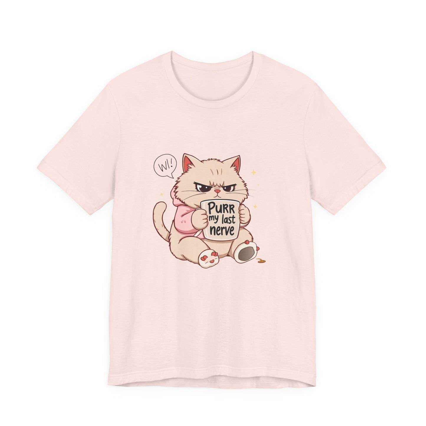 Funny Cat Tee - "Purr My Last Nerve" Unisex Jersey T-Shirt, Cute Animal Shirt, Gift for Cat Lovers, Birthday Gift, Humor Apparel