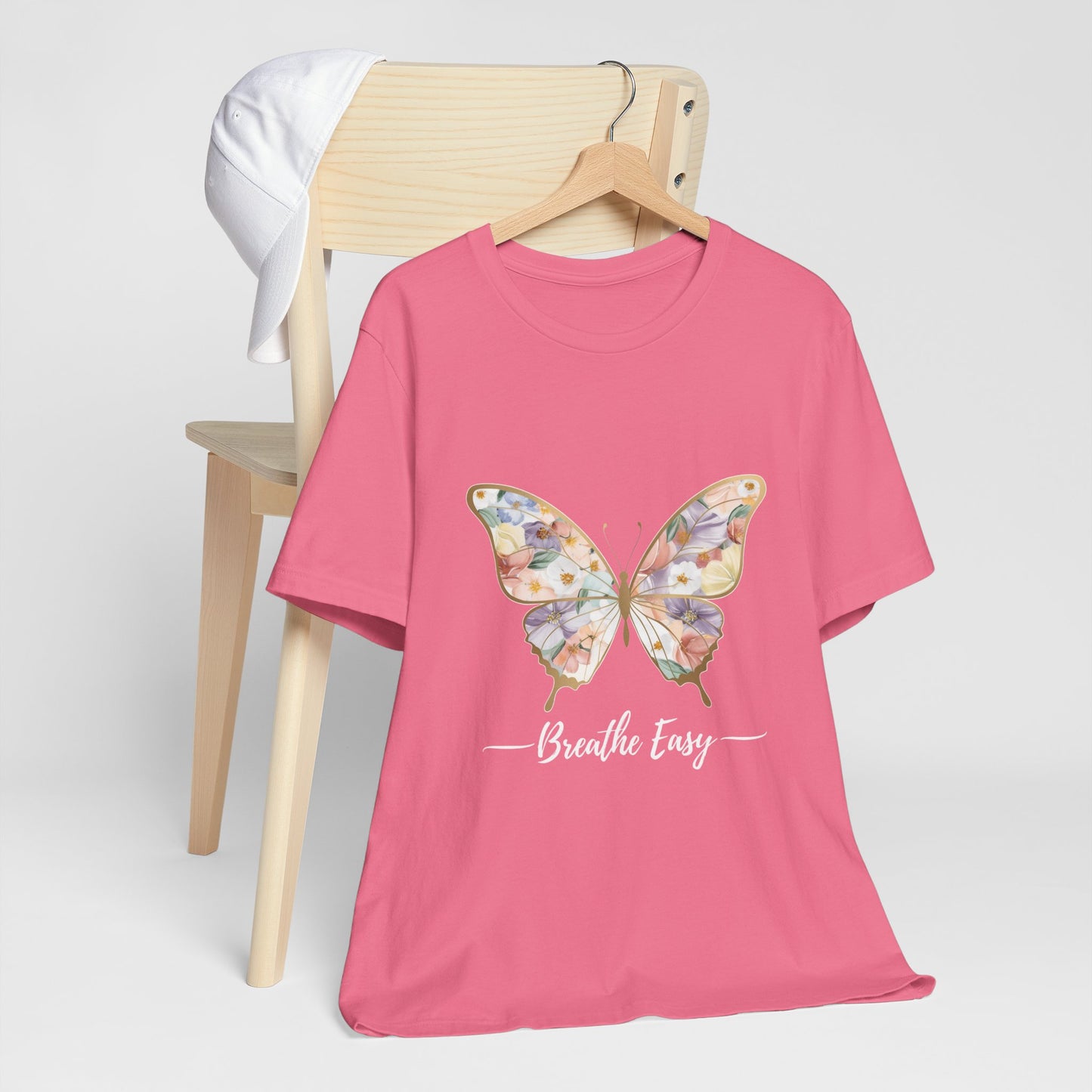 Butterfly Breathe Easy Tee | Unisex Short Sleeve Shirt, Nature Lovers Top, Inspirational Gift, Casual Wear, Spring Fashion