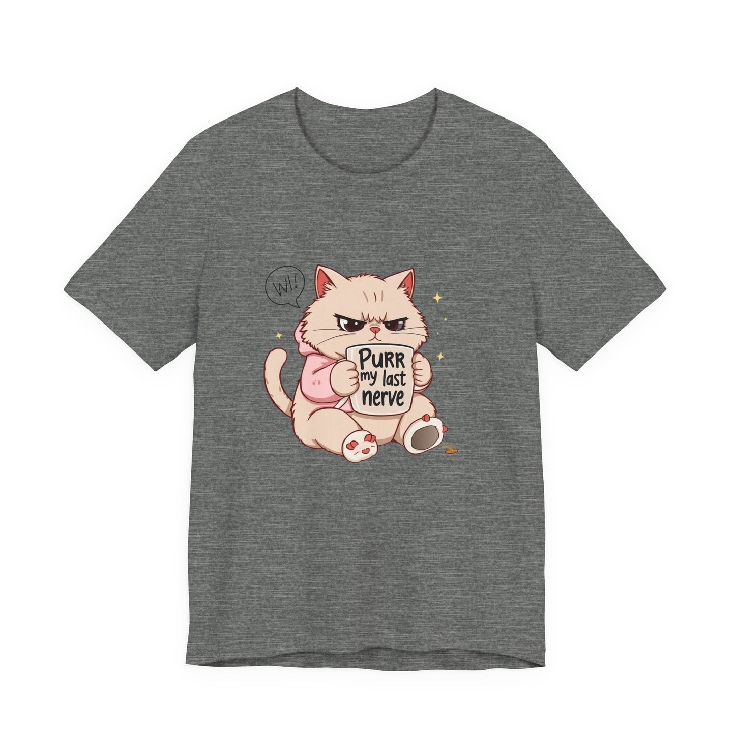 Funny Cat Tee - "Purr My Last Nerve" Unisex Jersey T-Shirt, Cute Animal Shirt, Gift for Cat Lovers, Birthday Gift, Humor Apparel